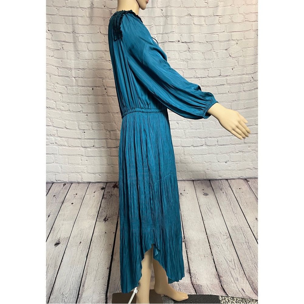 Chicos NWT New $149 Chico's Crinkle Pleat Midi Teal Dress Size 2 U Size L / US 10 / IT 46 - 3 Thumbnail