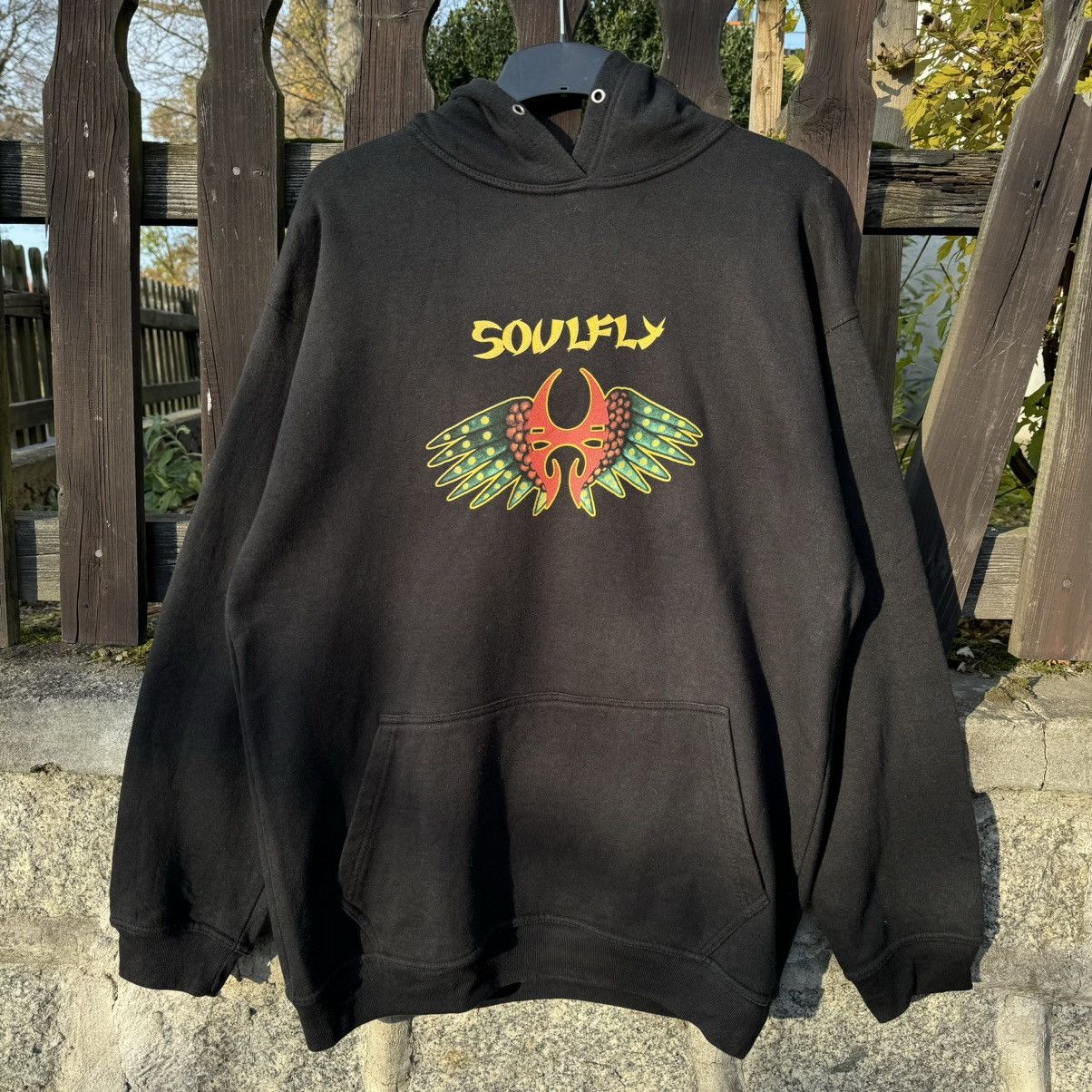 Band Tees × Vintage 2000 Vintage Soulfly Flyhigh Trash Metal Band Hoodie RARE Size US L / EU 52-54 / 3 - 11 Thumbnail