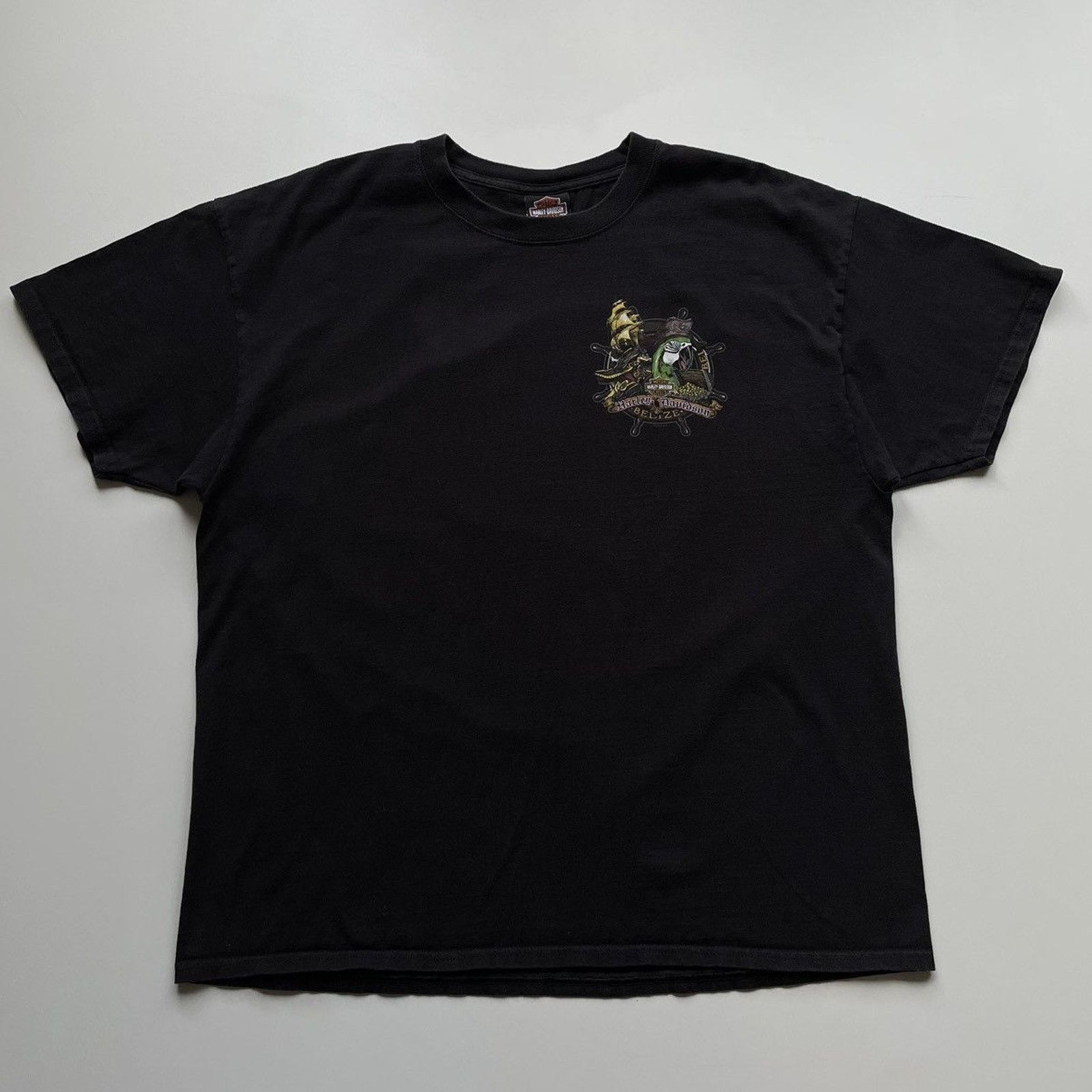 Harley Davidson Vintage Harley Davidson Black Pearl Pirate Biker T Shirt XL Size US XL / EU 56 / 4 - 2 Thumbnail