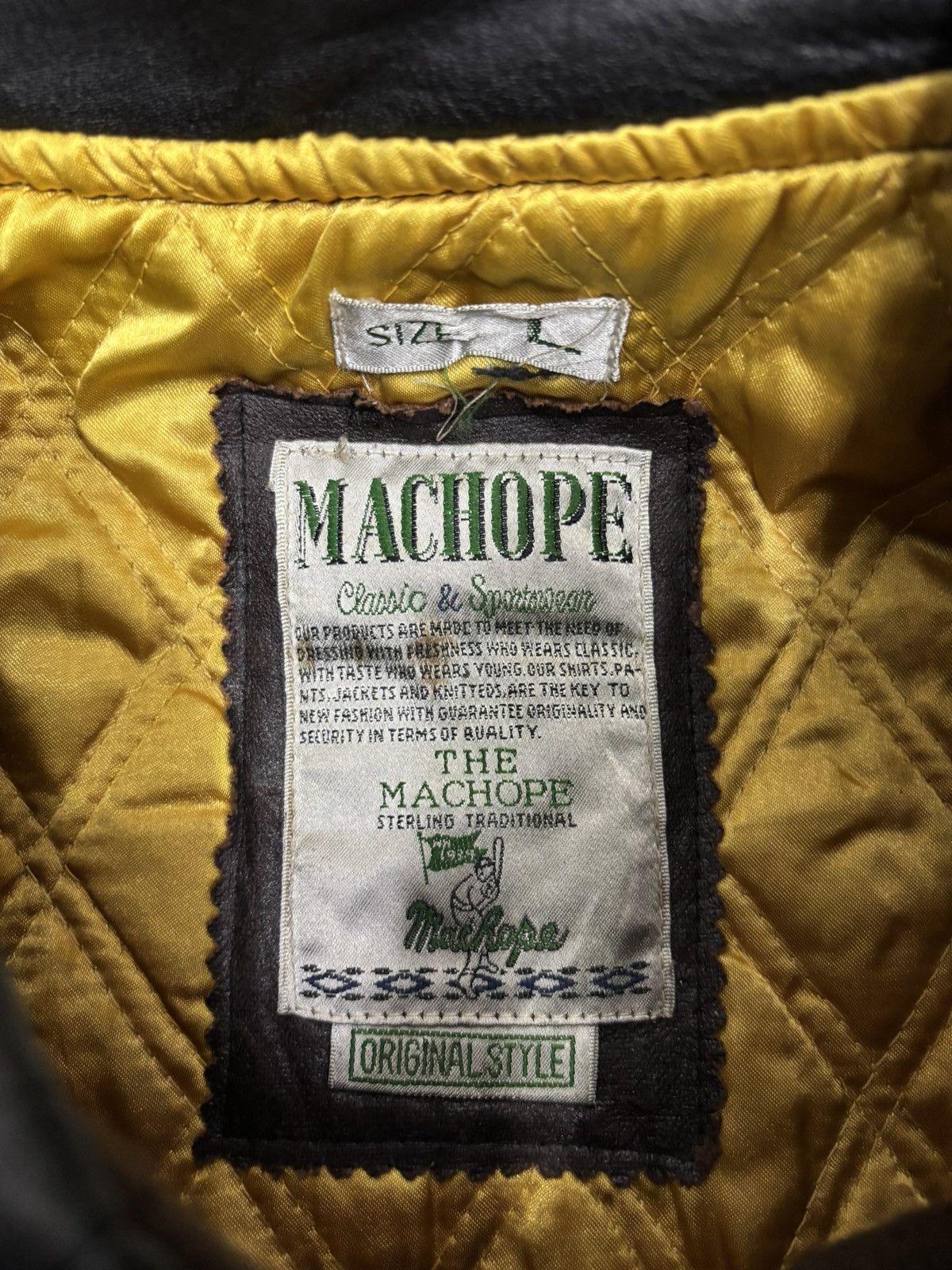 Japanese Brand Vintage Don’t Be So Noisy MacHope Leather Varsity Jacket Size US L / EU 52-54 / 3 - 14 Thumbnail