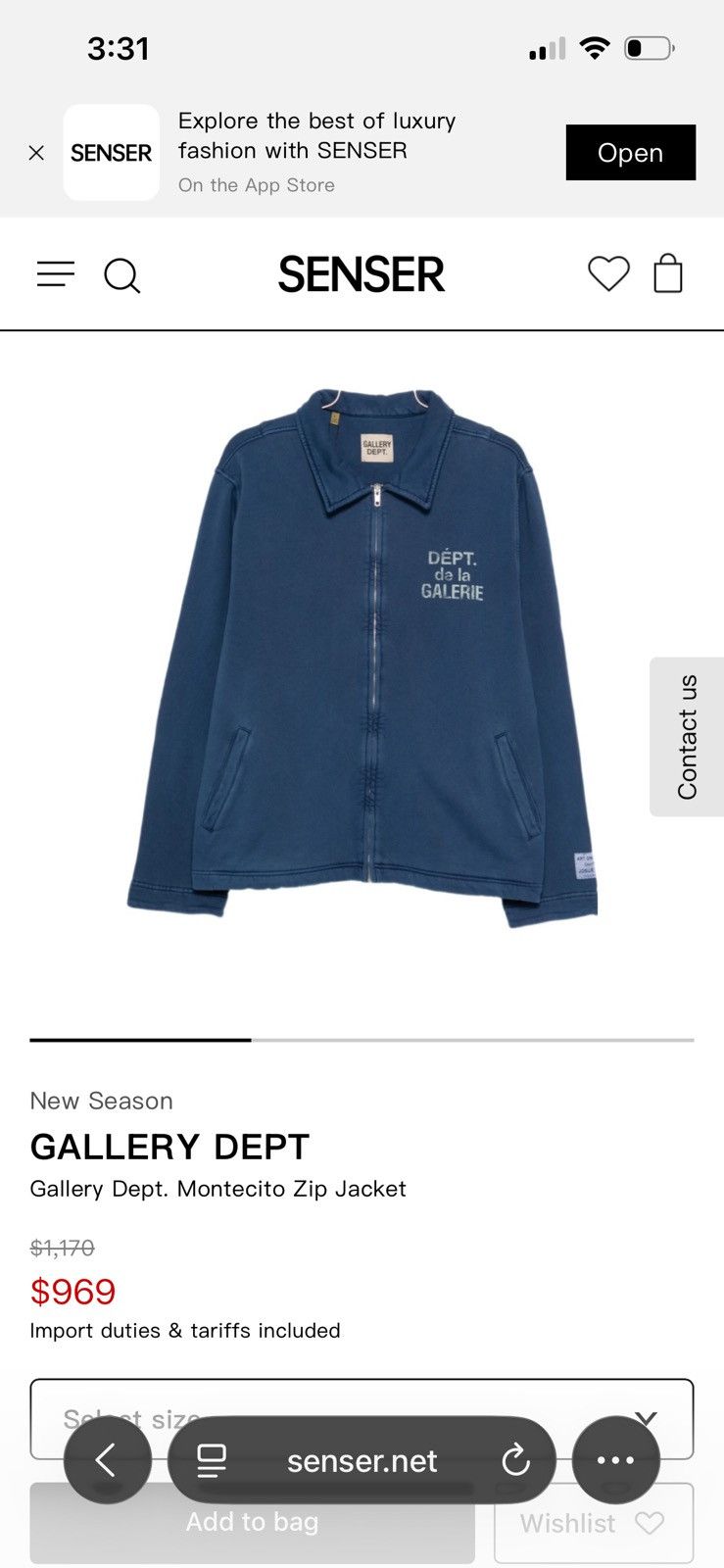 Gallery Dept. Montecito Faded Zip Jacket - Gallery Dept. Size US M / EU 48-50 / 2 - 8 Thumbnail
