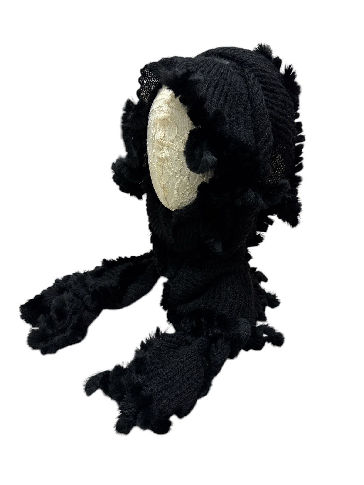 Japanese Brand TO BE CHIC JAPAN PERFORATED DESTROYED FUR LINING SCARF Size ONE SIZE - 2 Thumbnail