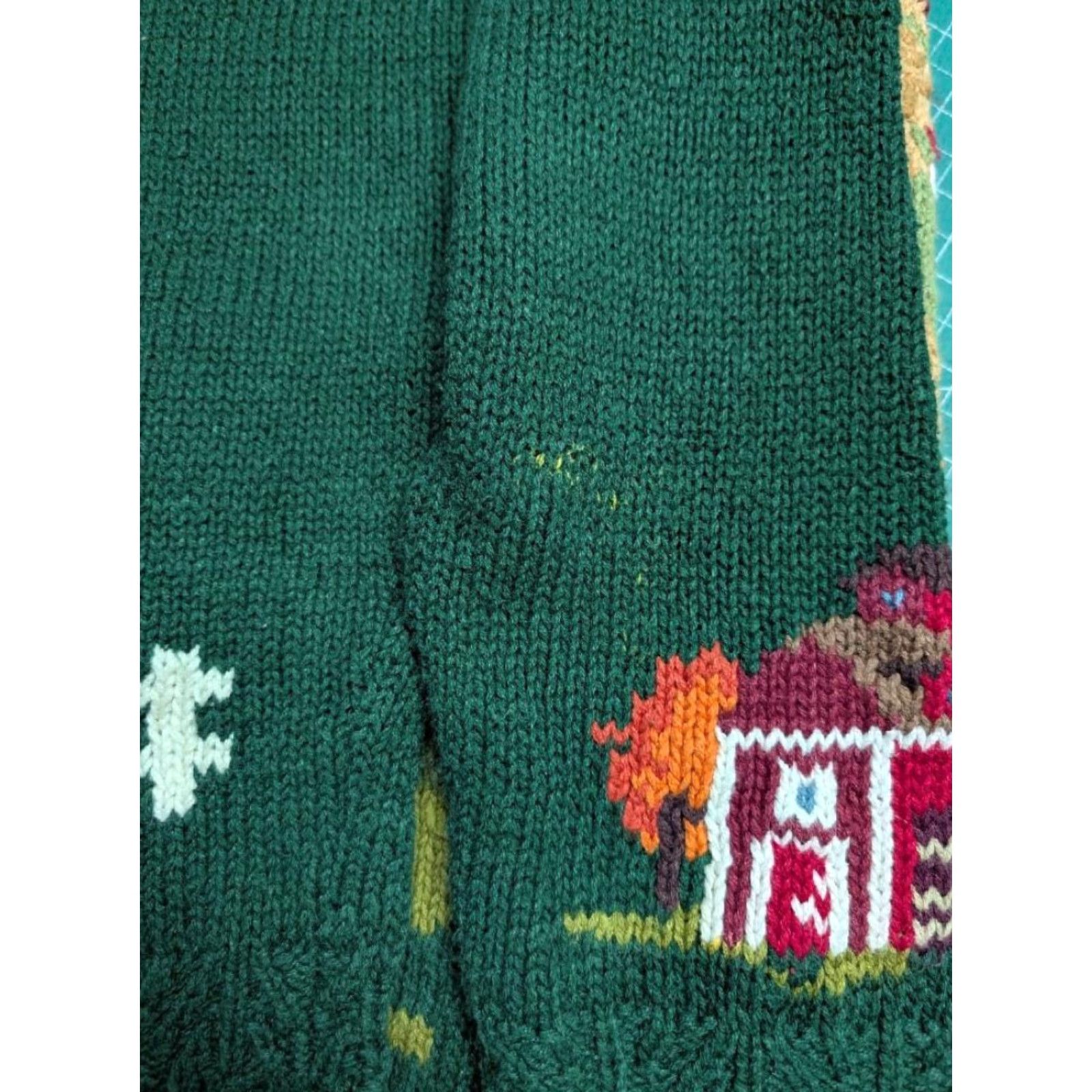 Vintage VINTAGE 1990s AUTUMN PUMPKINS scarecrow cotton knit S sweater WOMEN Crew Neck Pullover Size S / US 4 / IT 40 - 6 Thumbnail