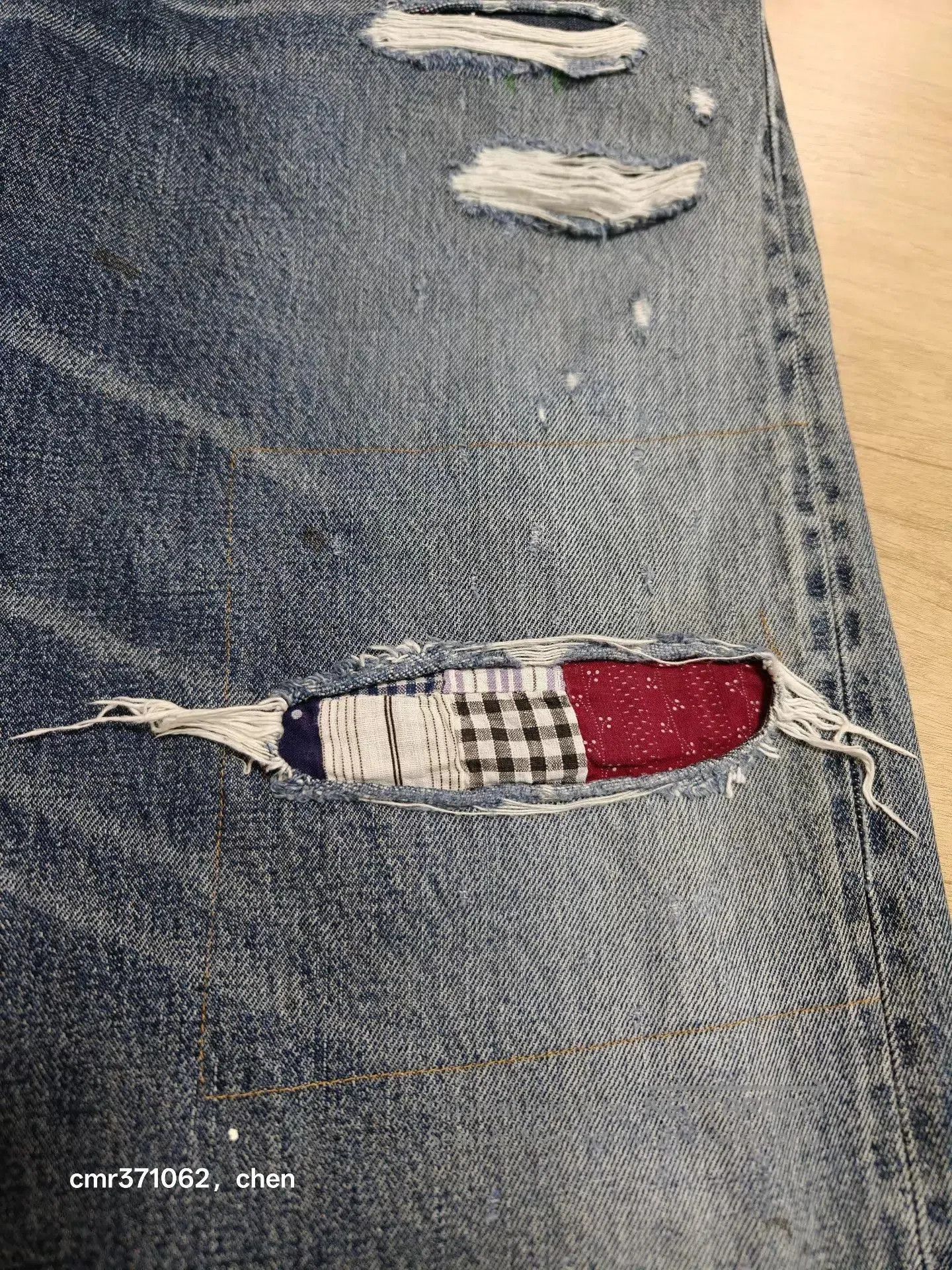 Visvim Blue Distressed Denim Jeans with Patch Details. Size US 36 / EU 52 - 4 Thumbnail