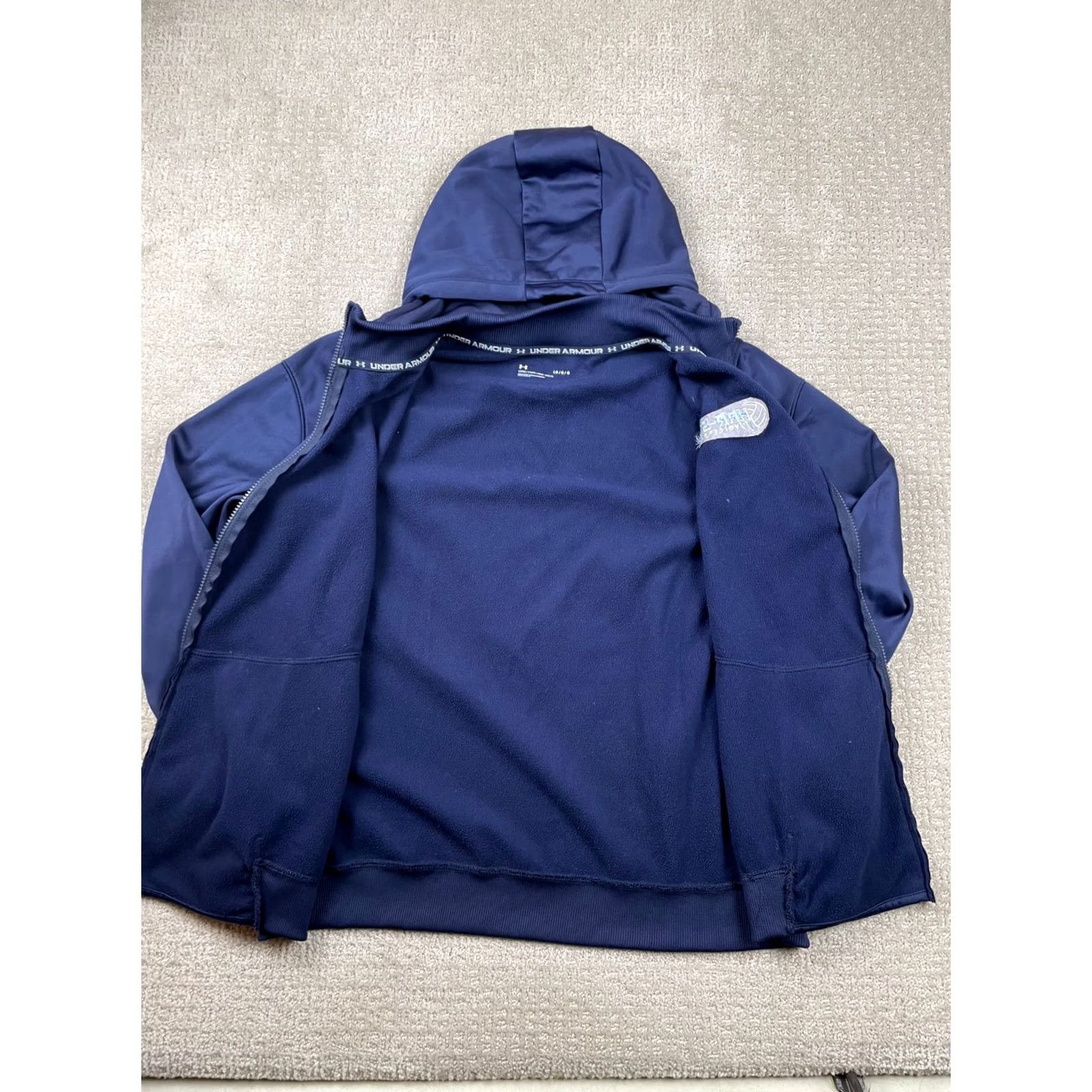 Under Armour Under Armour Hoodie Mens Large Navy Blue Fleece Full Zip Jacket Hiking Outdoors Size US L / EU 52-54 / 3 - 5 Thumbnail