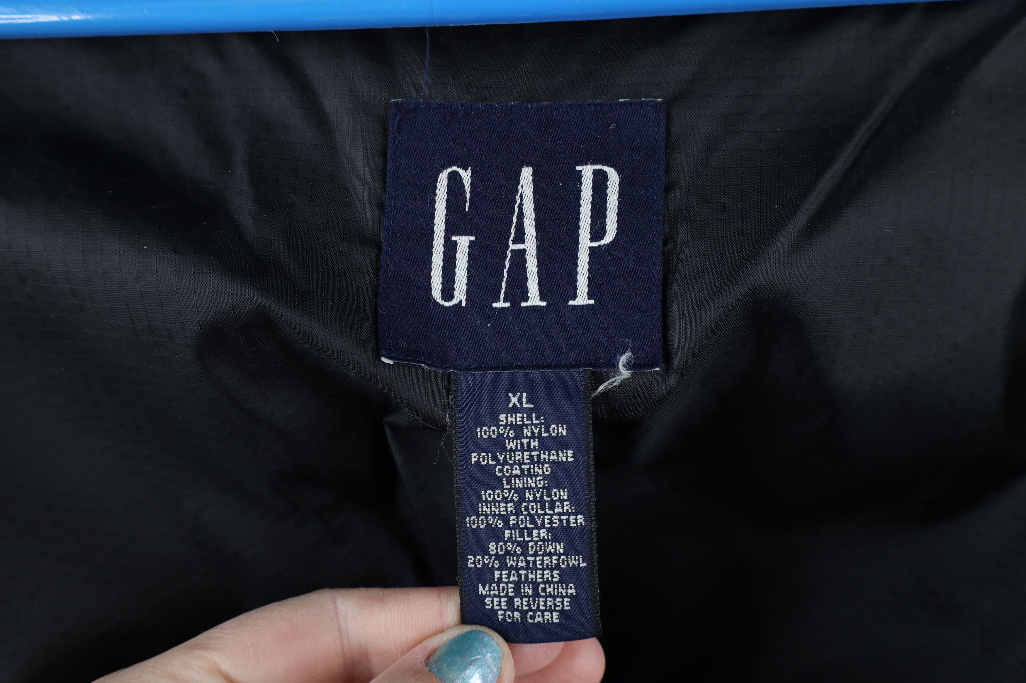 Gap × Vintage Vintage 90s Gap Duck Down Fill Hooded Puffer Jacket Black Size US XXL / EU 58 / 5 - 10 Thumbnail