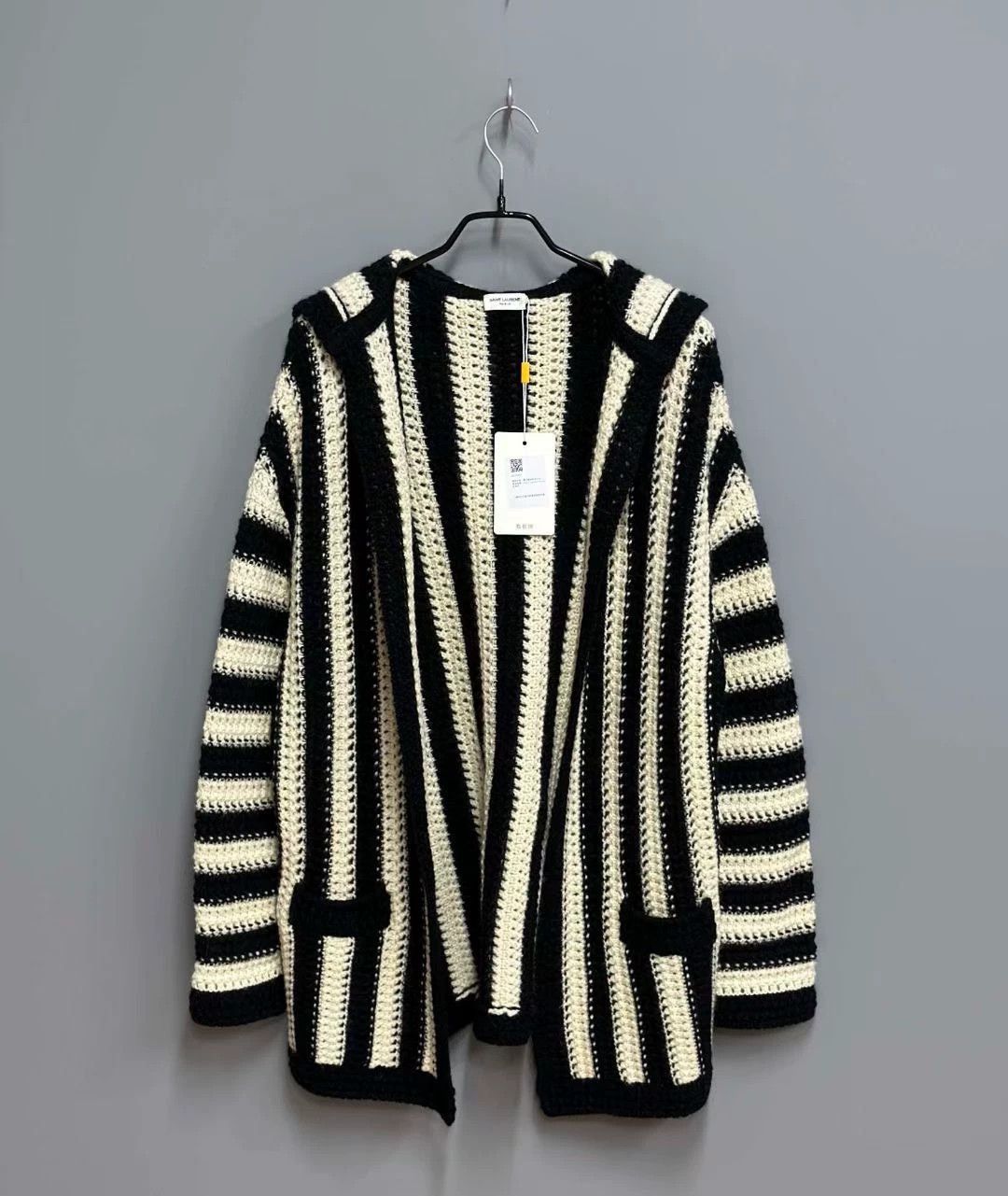 Saint Laurent Paris Black and white striped knitted sweater