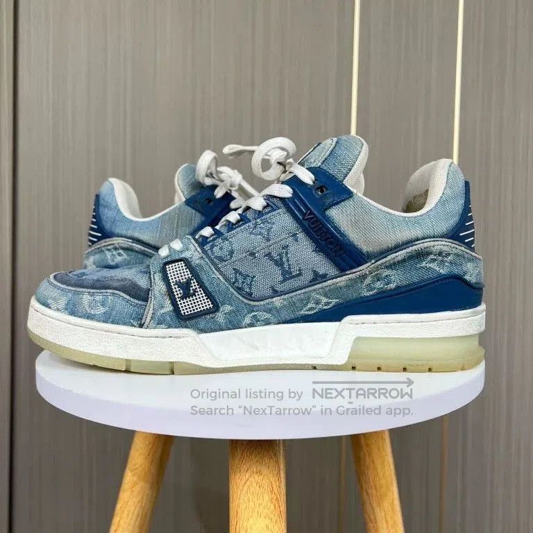 Louis Vuitton louis vuitton blue denim trainer sneakers. Size US 6.5 / EU 39-40 - 3 Thumbnail