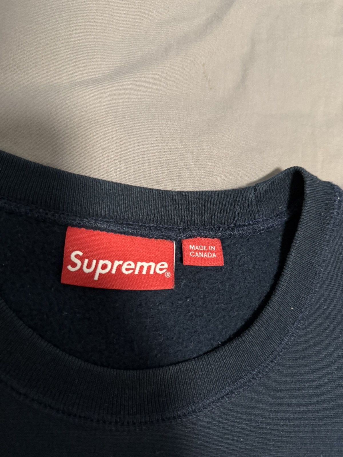 Supreme Supreme fw15 red on navy box logo crewneck Size US M / EU 48-50 / 2 - 3 Thumbnail