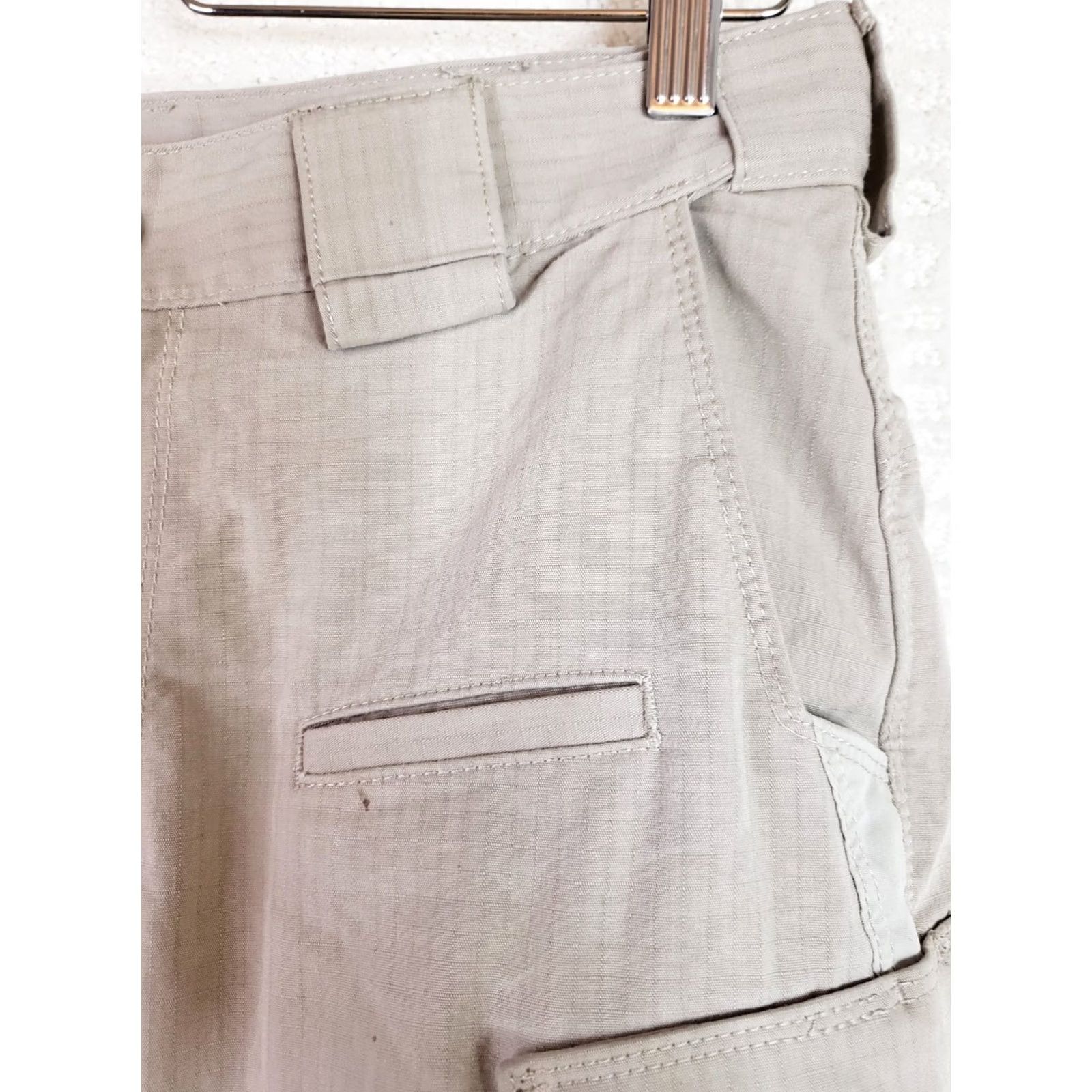 Vintage 5.11 Tactical Series Pants Men 30x30 Workwear Khaki Beige Cargo Pocket Flat Front Ripstop Cotton Poly Blend Mid Rise Straight Leg 30 In inseam Mens Size US 30 / EU 46 - 7 Thumbnail