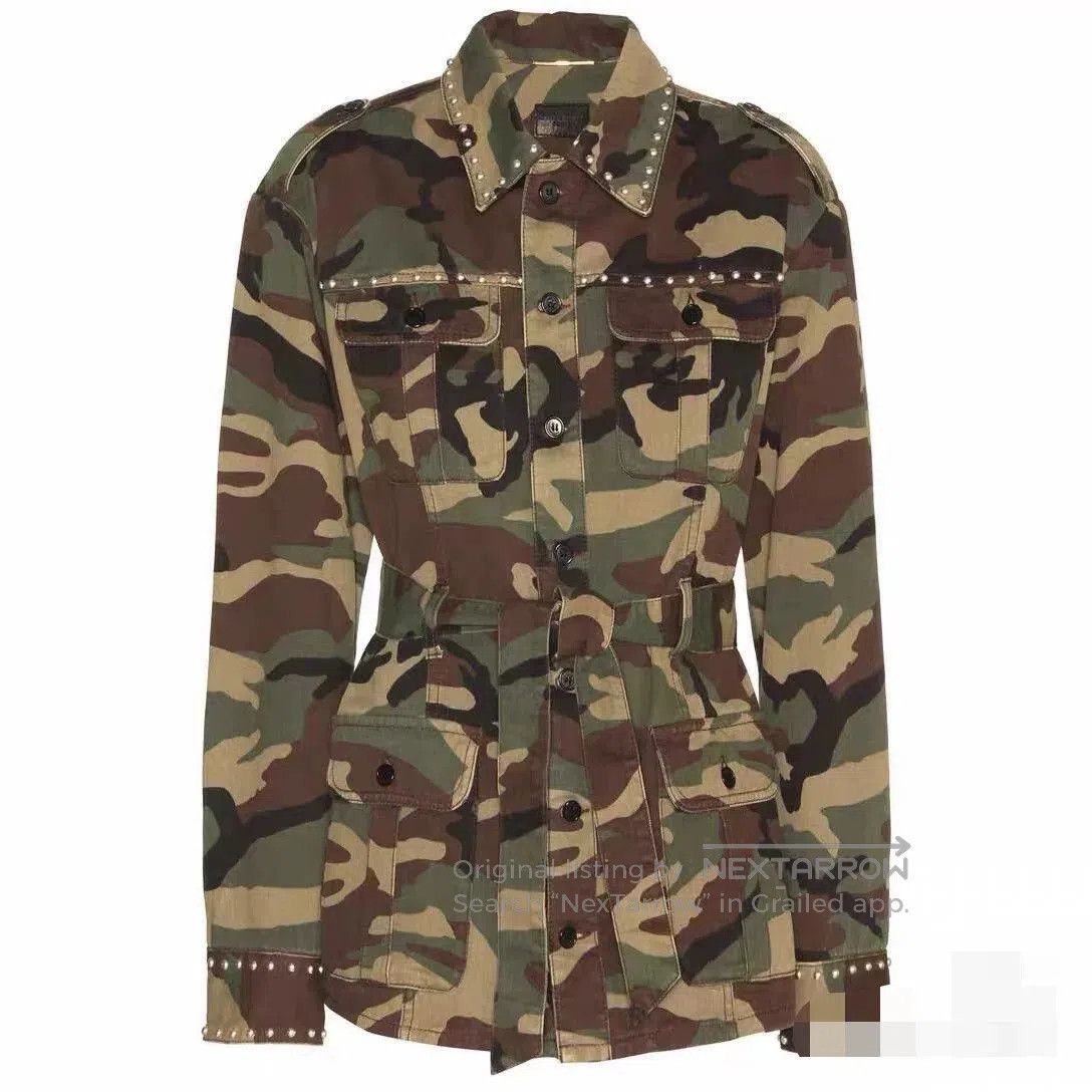 Saint Laurent Paris Saint Laurent Camouflage Studded Jacket. Size S / US 4 / IT 40 - 1 Thumbnail