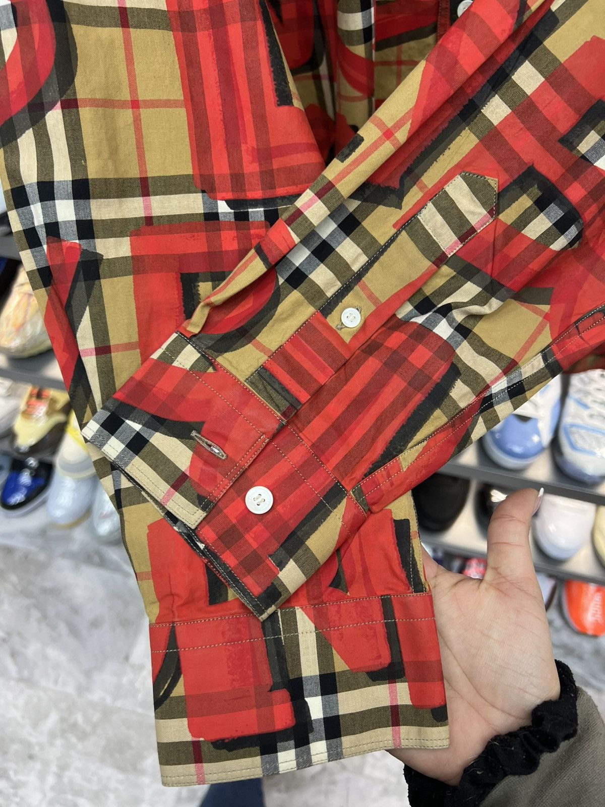 Burberry Burberry Red Check Graffiti Button Up Size US L / EU 52-54 / 3 - 5 Thumbnail