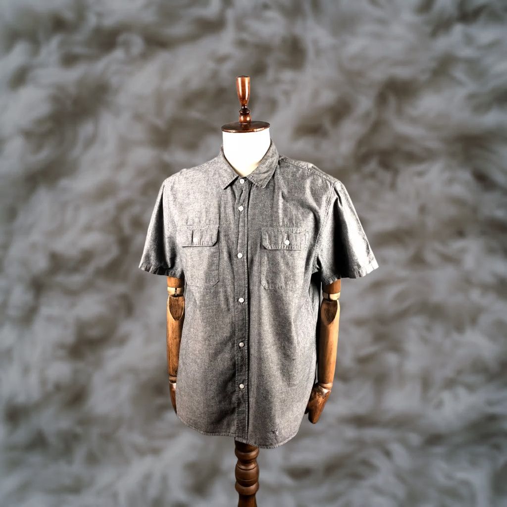 Vintage Stussy Shirt XL Gray Cotton Short Sleeve Button-Up with Chest Pockets Mens Size US XL / EU 56 / 4 - 1 Thumbnail