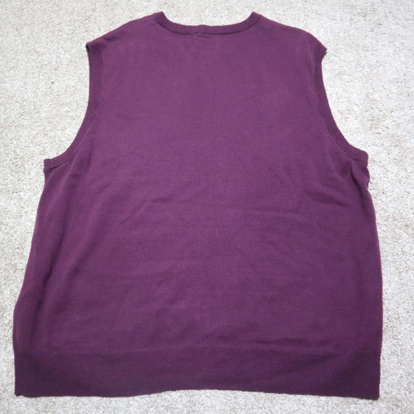 Vintage Saddlebred Purple Blue Sleeveless V-Neck Cotton Pullover Vest Sweater Size XLT Size US XL / EU 56 / 4 - 7 Thumbnail