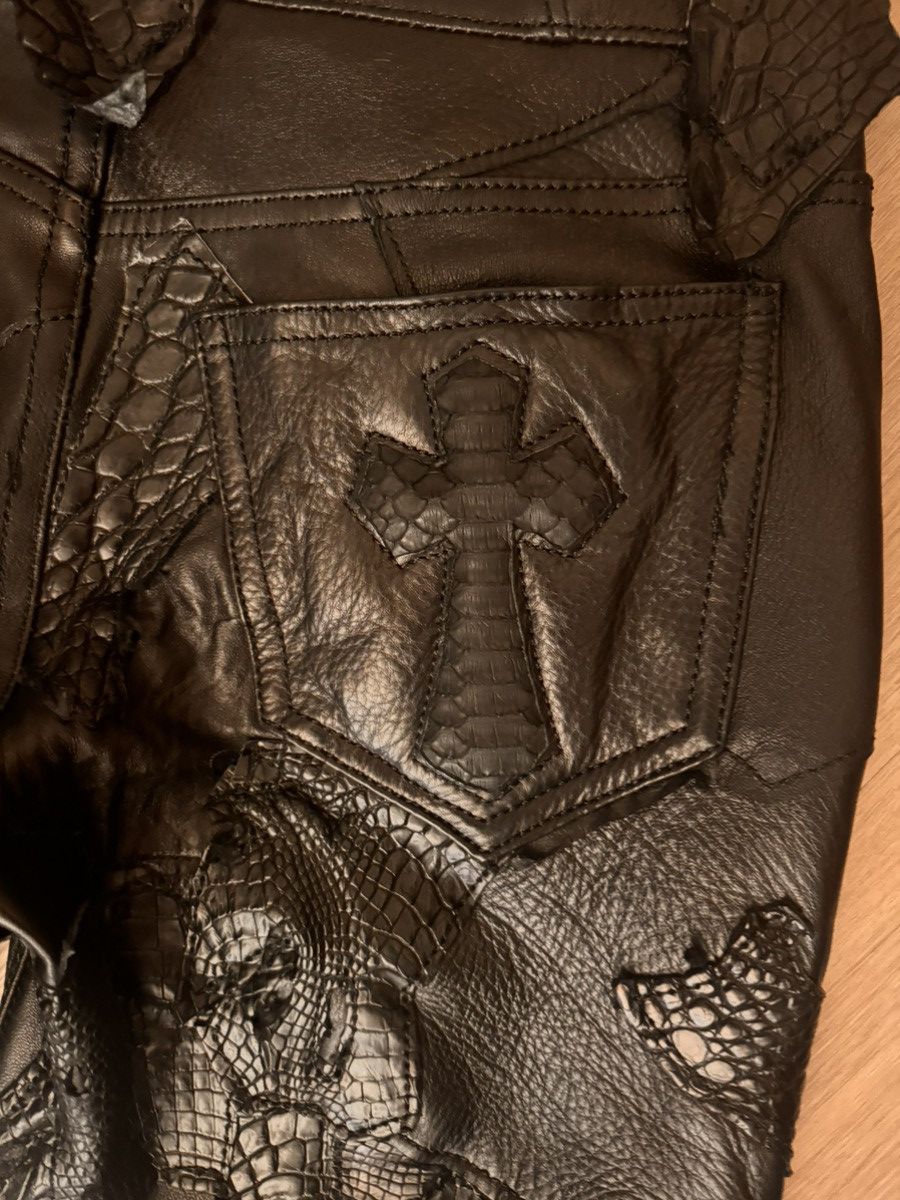 Yasuyuki Ishii Yasuyuki Ishii “Destroy” Leather Patchwork Pants Size US 32 / EU 48 - 5 Thumbnail