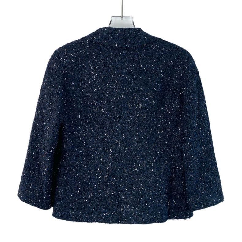 Chanel Chanel Navy Blue Tweed DoubleBreasted Jacket -2505 Size US XS / EU 42 / 0 - 2 Thumbnail