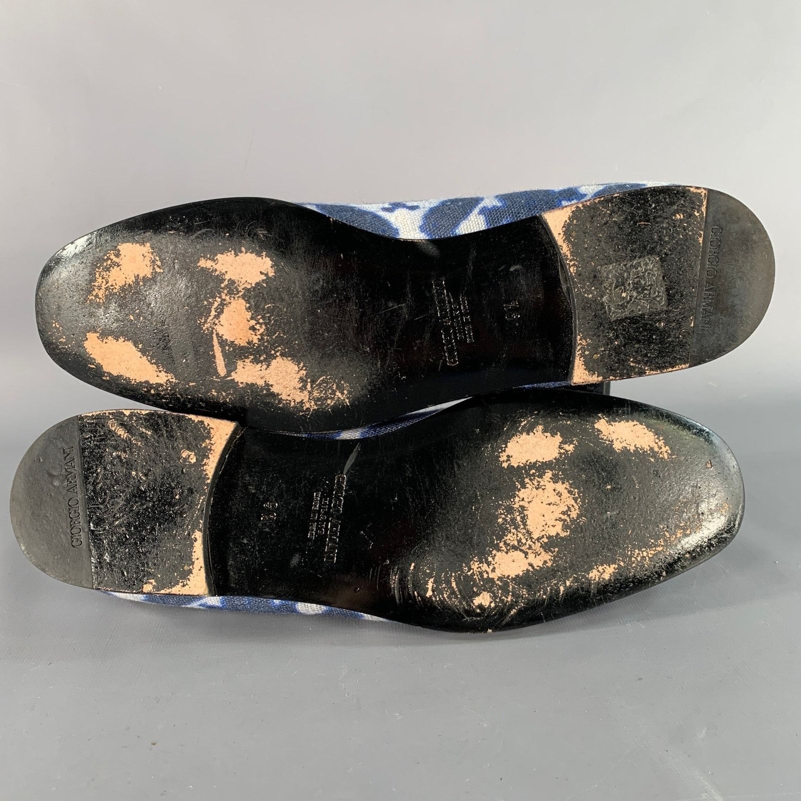 Giorgio Armani Size 10.5 Blue White Tie Dye Canvas Slip On Loafers Size US 10.5 / EU 43-44 - 6 Thumbnail