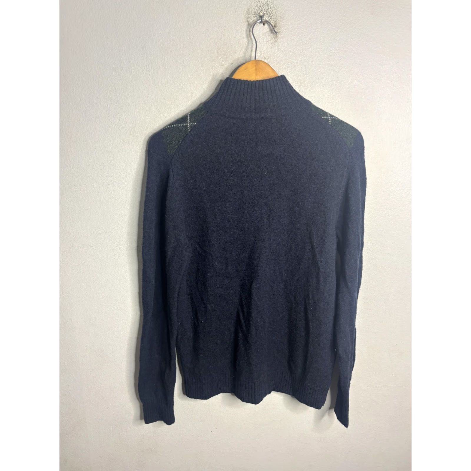 J.Crew J.Crew Sweater Mens M Blue Argyle 1/4 Zip Mock Neck Lambswool Pullover Knit Size US M / EU 48-50 / 2 - 5 Thumbnail