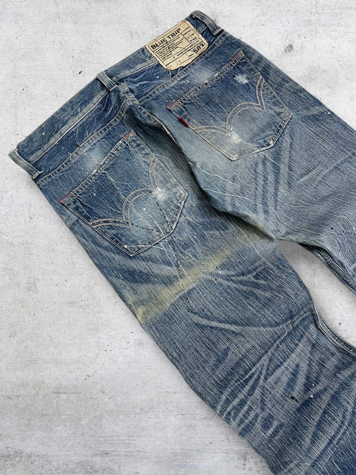 Edwin 1990S DESIGNER JAPAN EDWIN BLUE TRIP 503 DISTRESSED DENIM Size US 33 - 11 Thumbnail