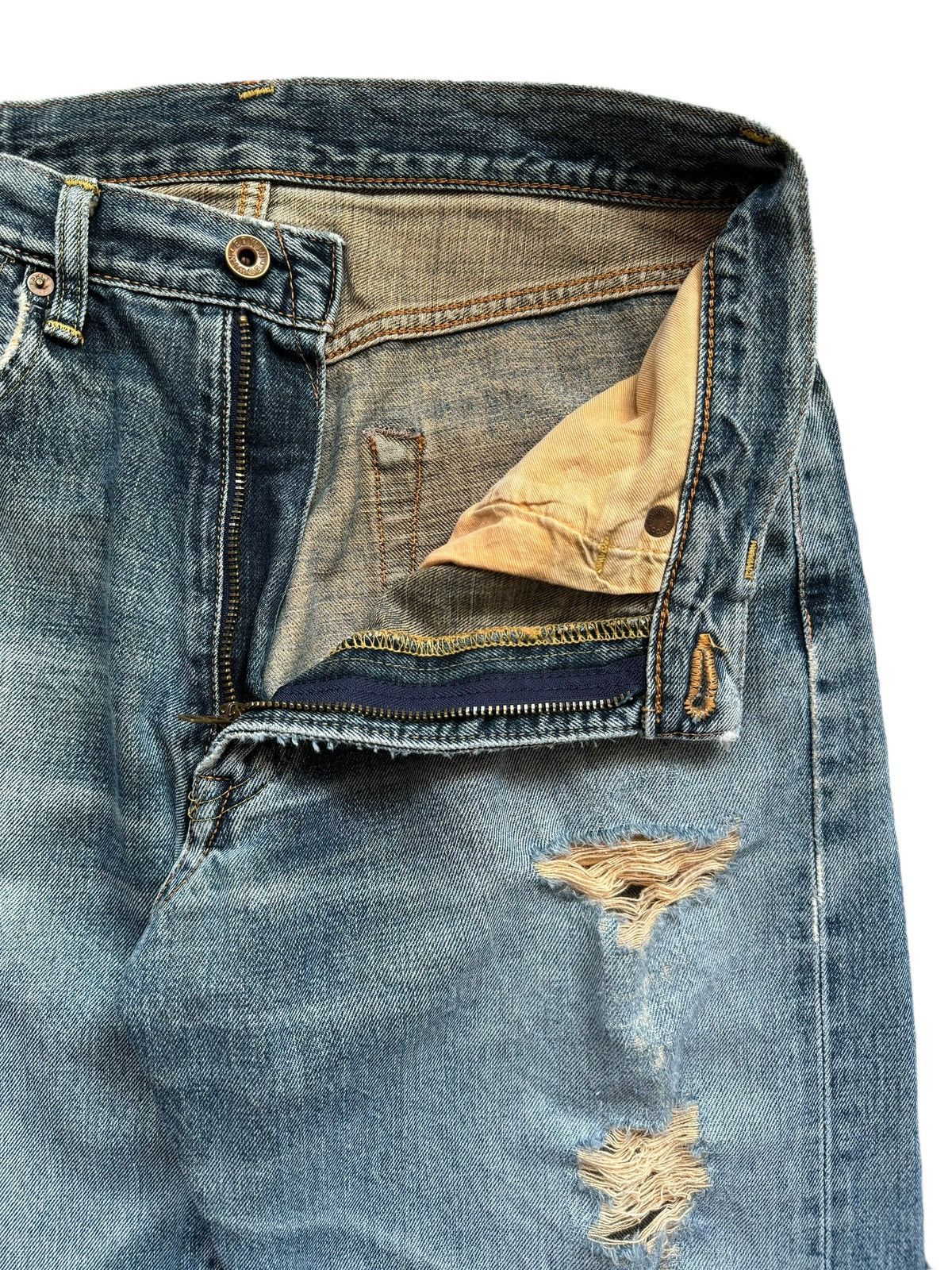 If Six Was Nine Vintage Edwin 505 Selvedge Distressed Short Jeans Size US 31 - 10 Thumbnail