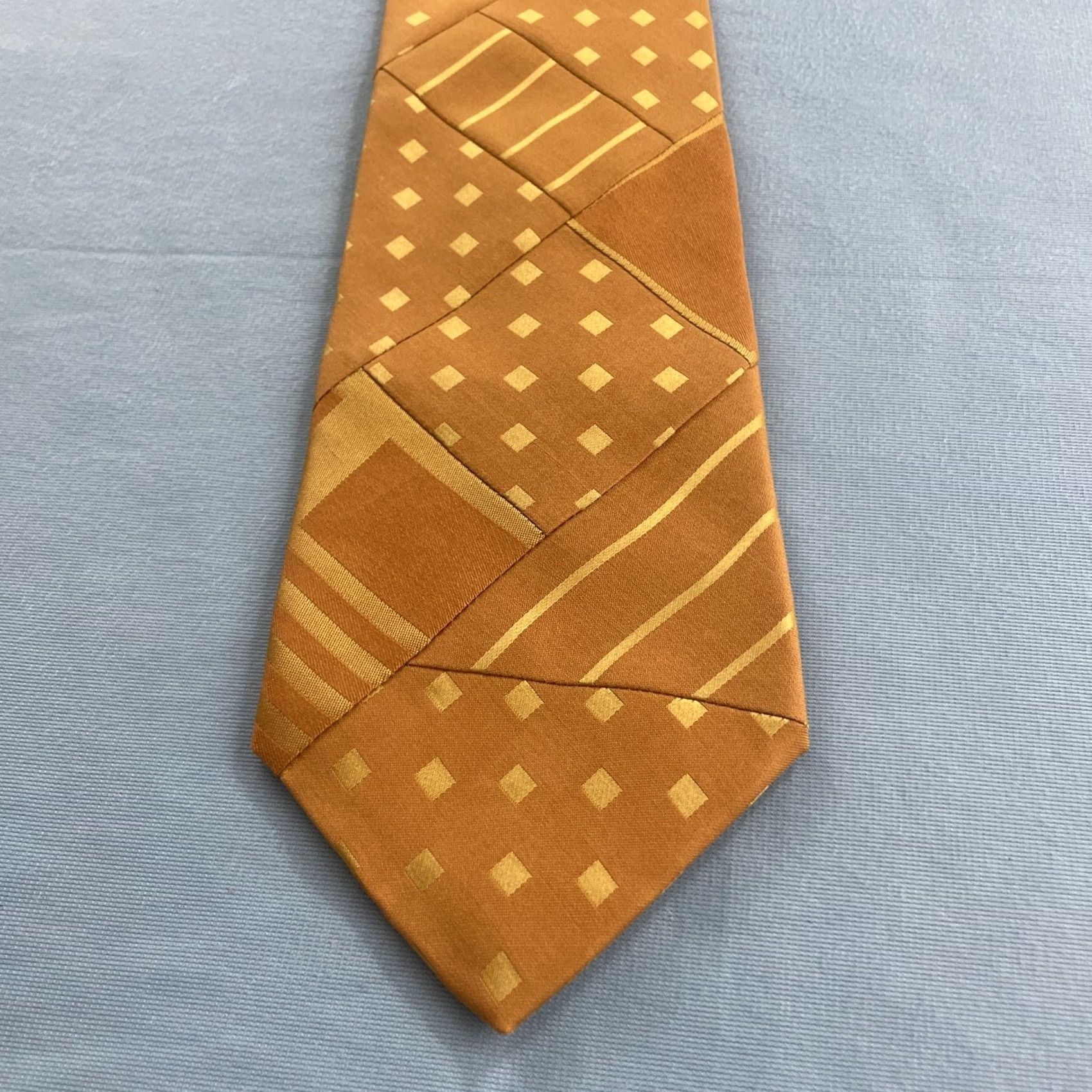 Robert Talbott VINTAGE Robert Talbott Tie Patchwork Men One Size Yellow Modern Mobster Western Retro Best of Class Nordstrom Size ONE SIZE - 4 Thumbnail