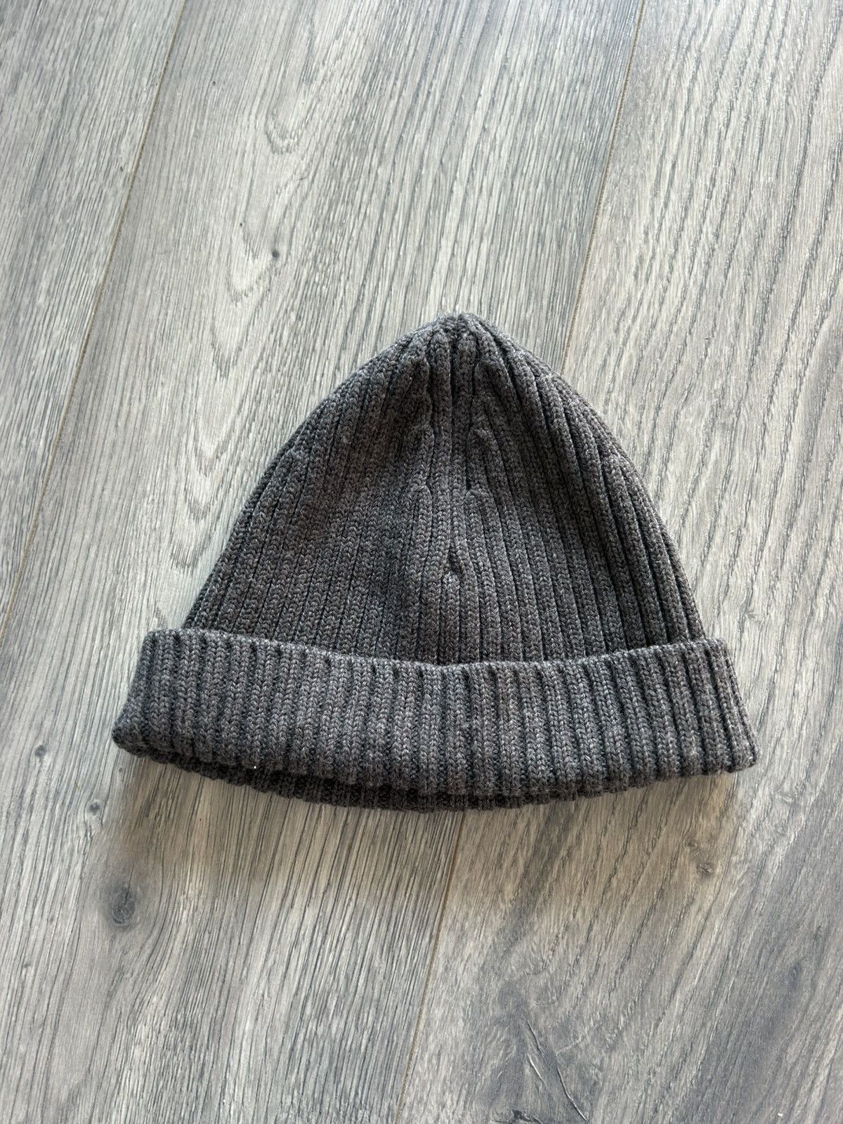 Prada Prada Ribbed Wool Beanie in Dark Grey Size ONE SIZE - 2 Thumbnail
