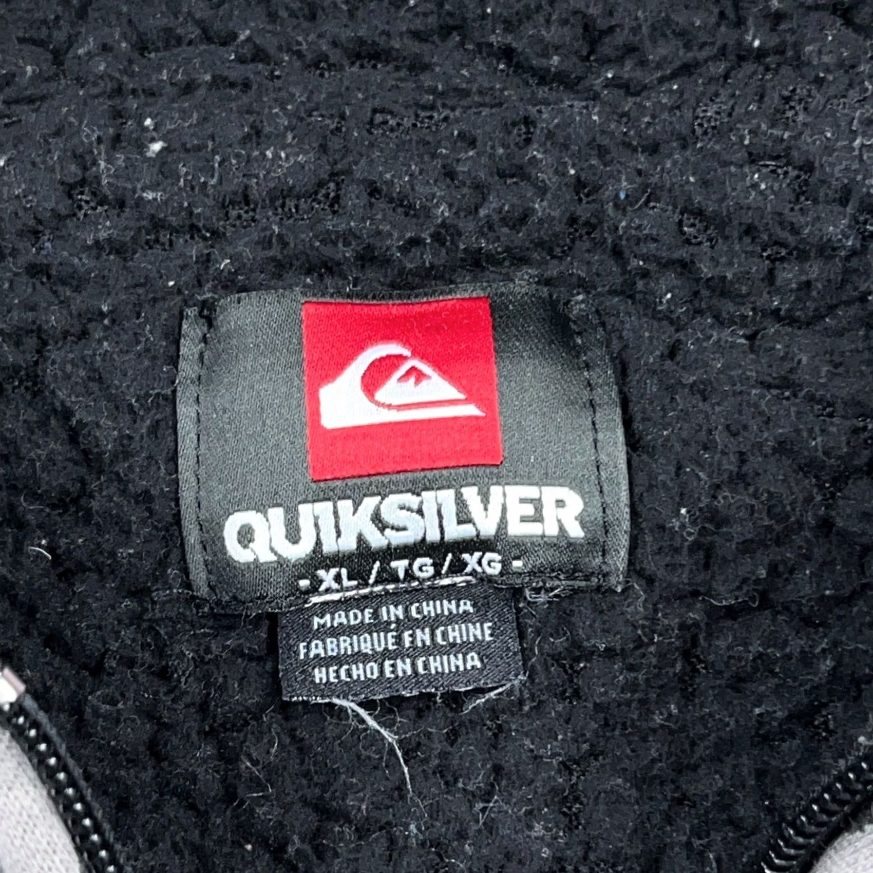 Quiksilver VINTAGE Quiksilver Hoodie Men XL Gray Sherpa Lined Full Zip Skate Surft AOP Y2K Size US XL / EU 56 / 4 - 6 Thumbnail