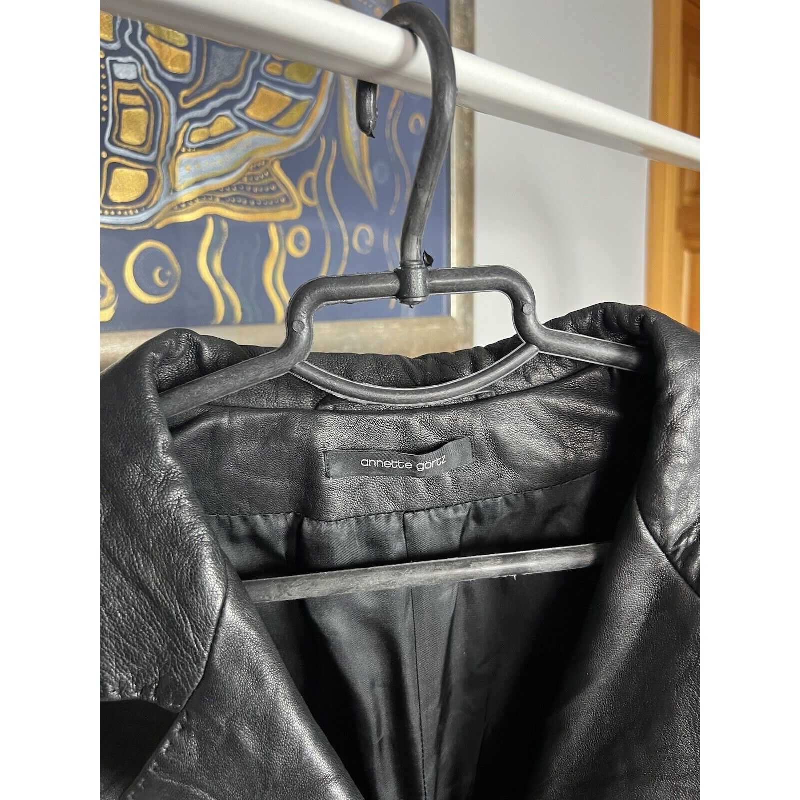 Annette Gortz MINT! Anette Gortz Goertz Women`s Black Long Leather Jacket Size M / US 6-8 / IT 42-44 - 11 Thumbnail