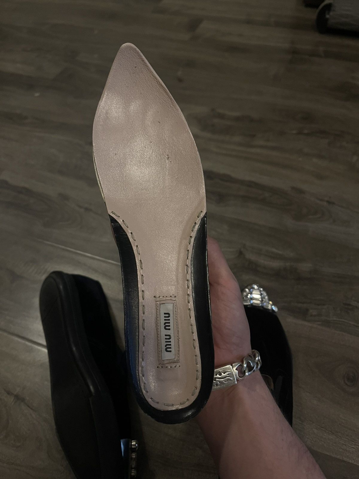 Miu Miu MIU MIU Embellished/ Crystal Toe Cap Slip on Shoes Size US 11 / IT 41 - 6 Thumbnail