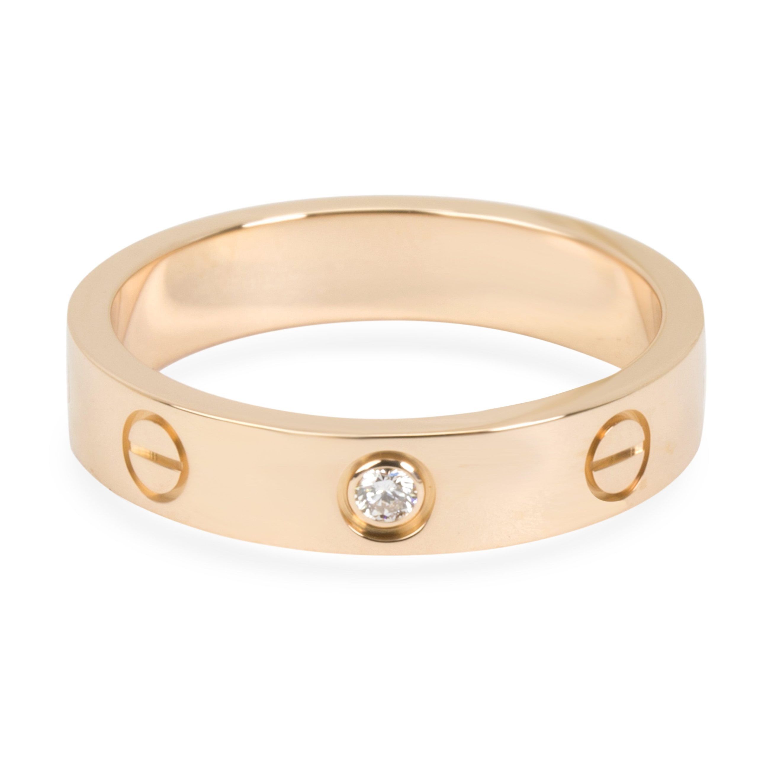 image of Cartier Love Wedding Band 1 Diamond In 18K Rose Gold 0.03 Ctw, Women's