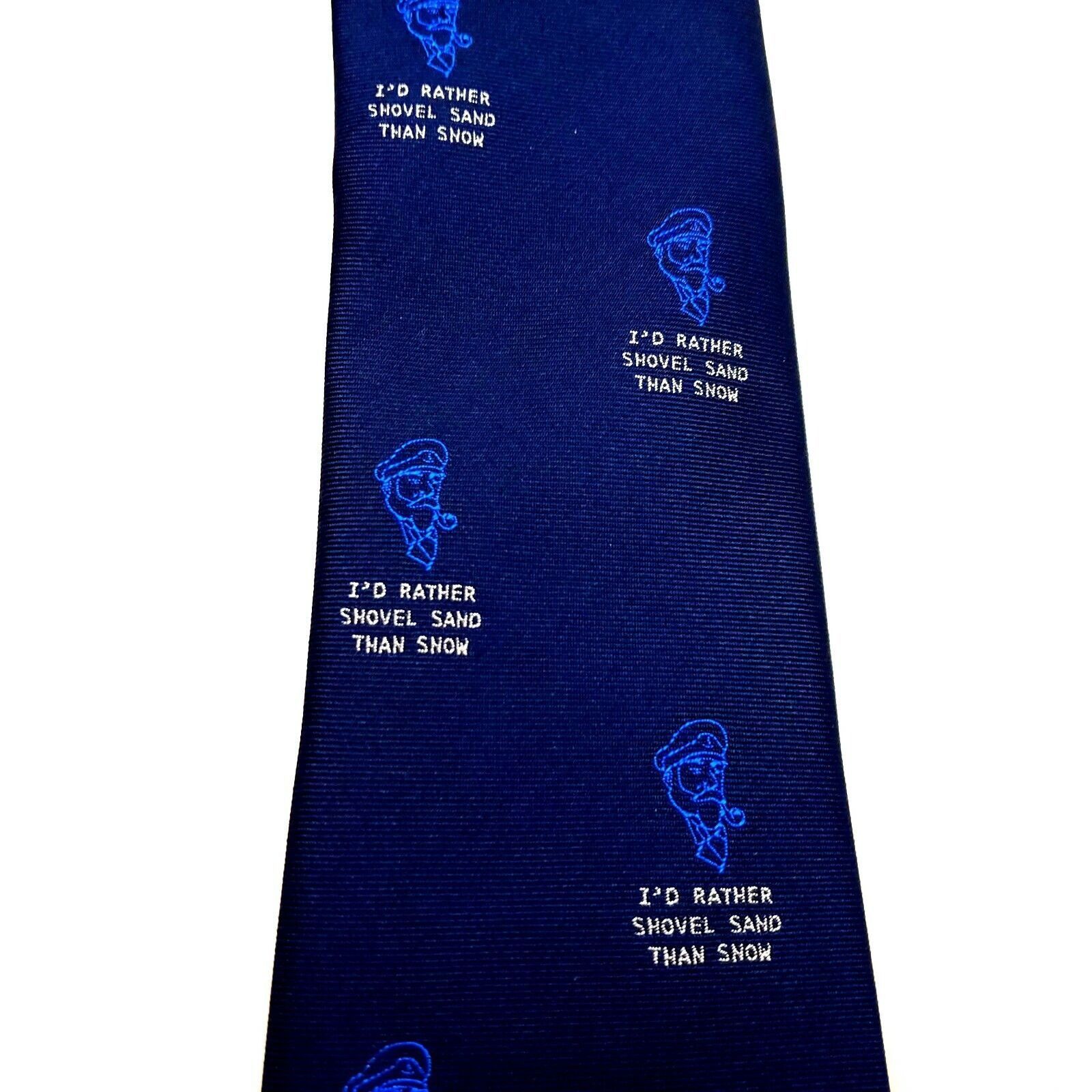 Nautica Nautica Silk Tie Woven Christmas Beach Blue Skinny Size ONE SIZE - 2 Thumbnail