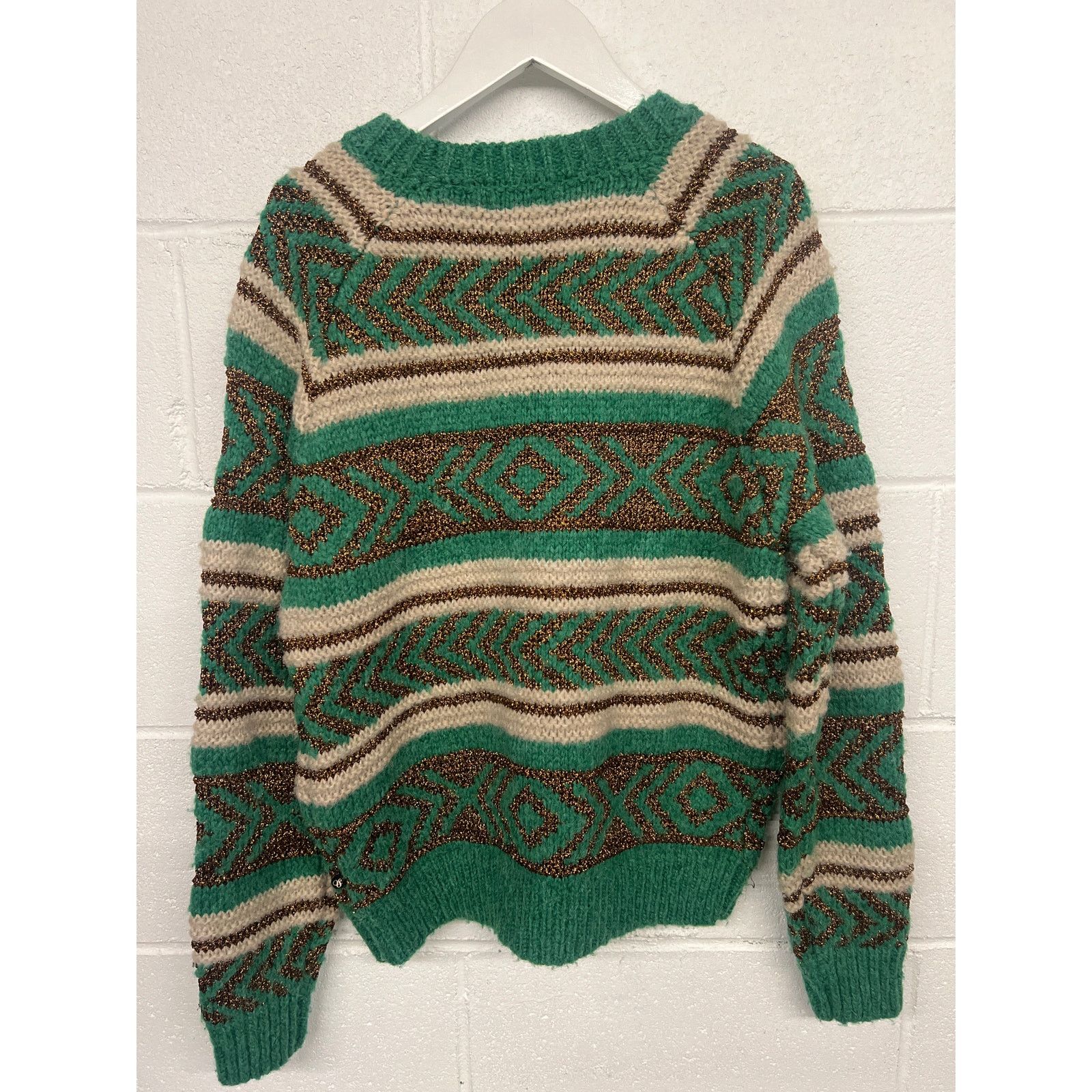 Scotch & Soda Scotch & Soda Sz Small Green Fair Isle Knit Pullover Sweater Size S / US 4 / IT 40 - 5 Thumbnail