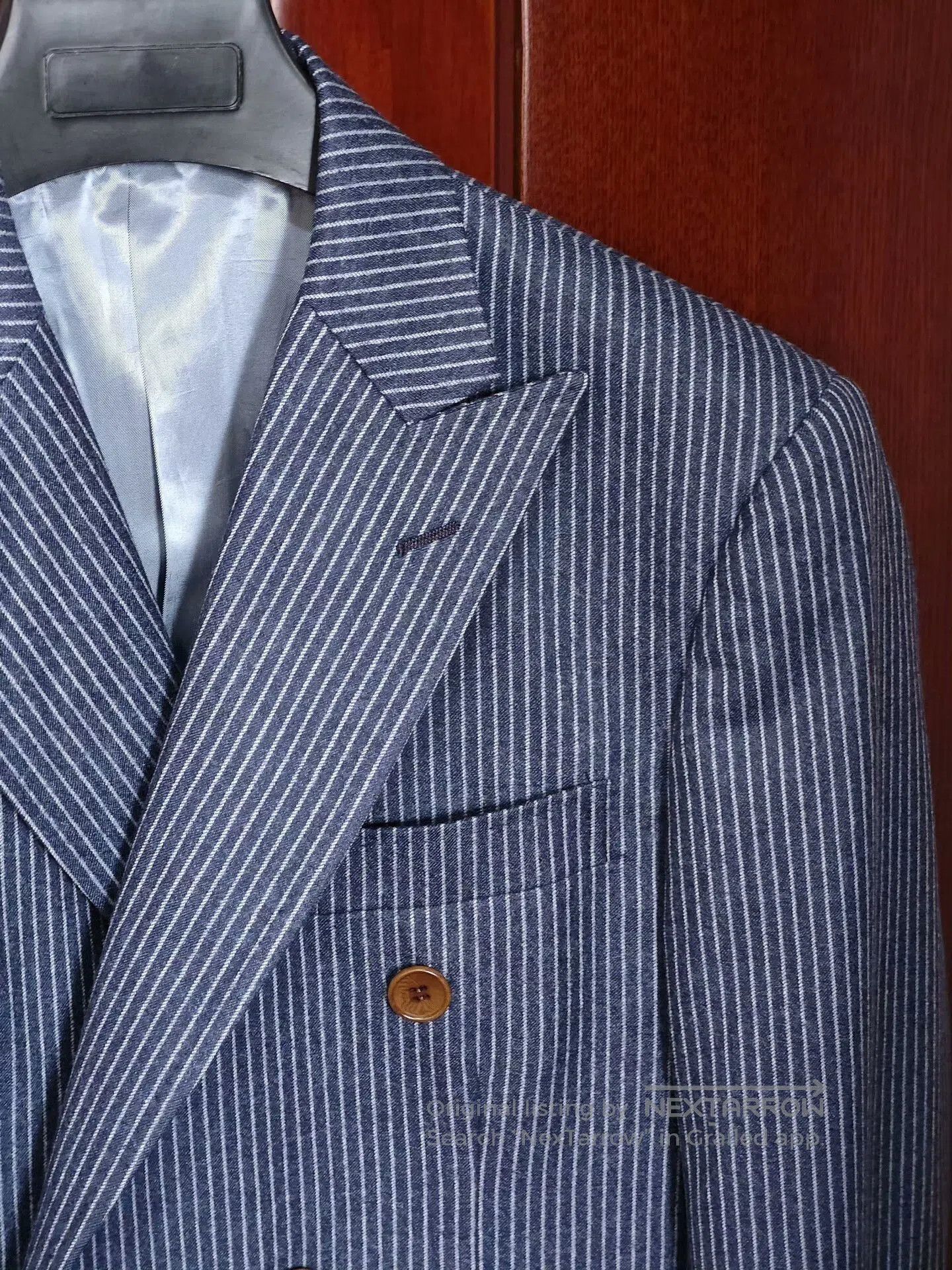 Japanese Brand Italian Wool Custom Suit with Stripes. Size US S / EU 44-46 / 1 - 2 Thumbnail
