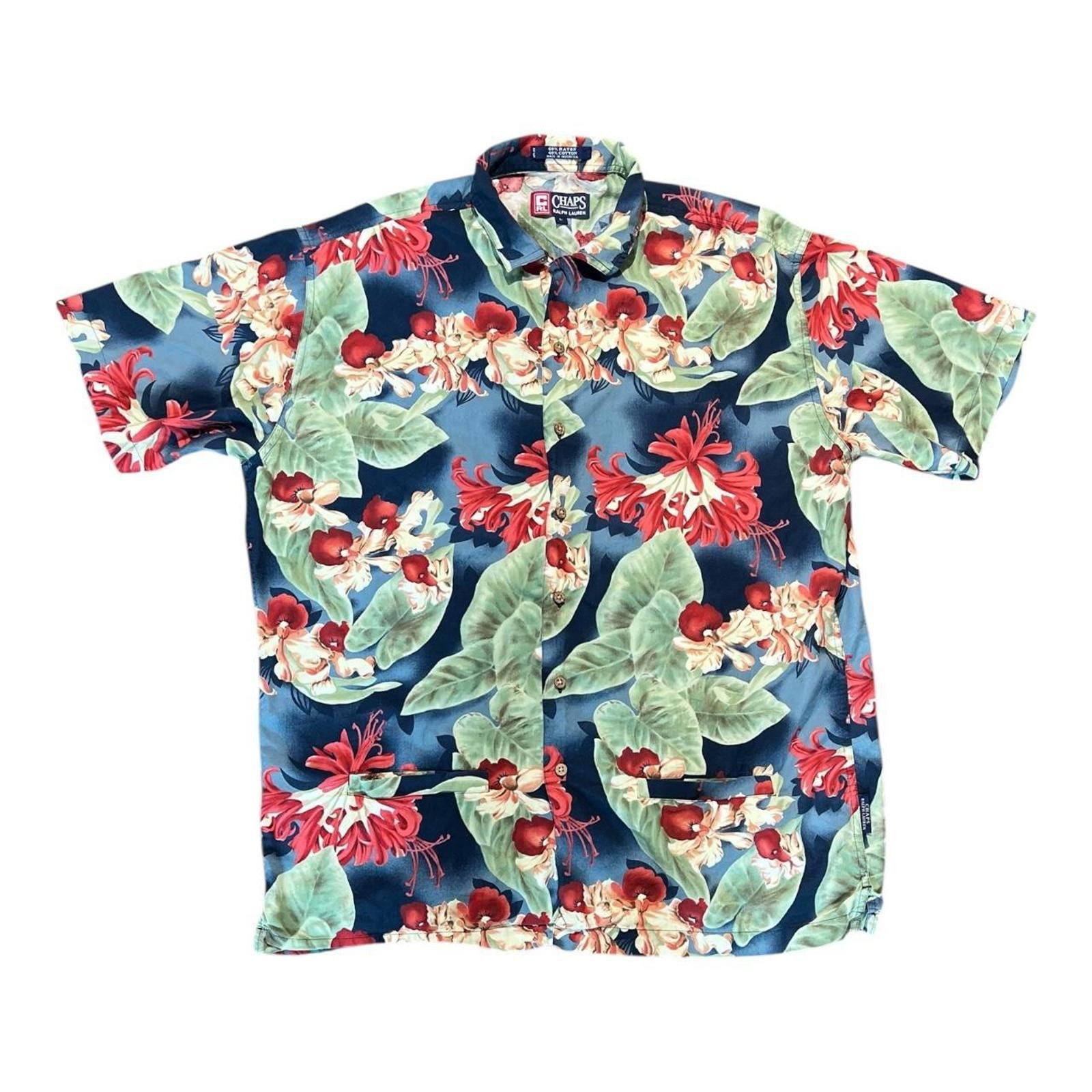 Lauren Ralph Lauren Vintage Chaps Ralph Lauren Loop Collar Camp Hawaiian Shirt Size US L / EU 52-54 / 3 - 1 Thumbnail