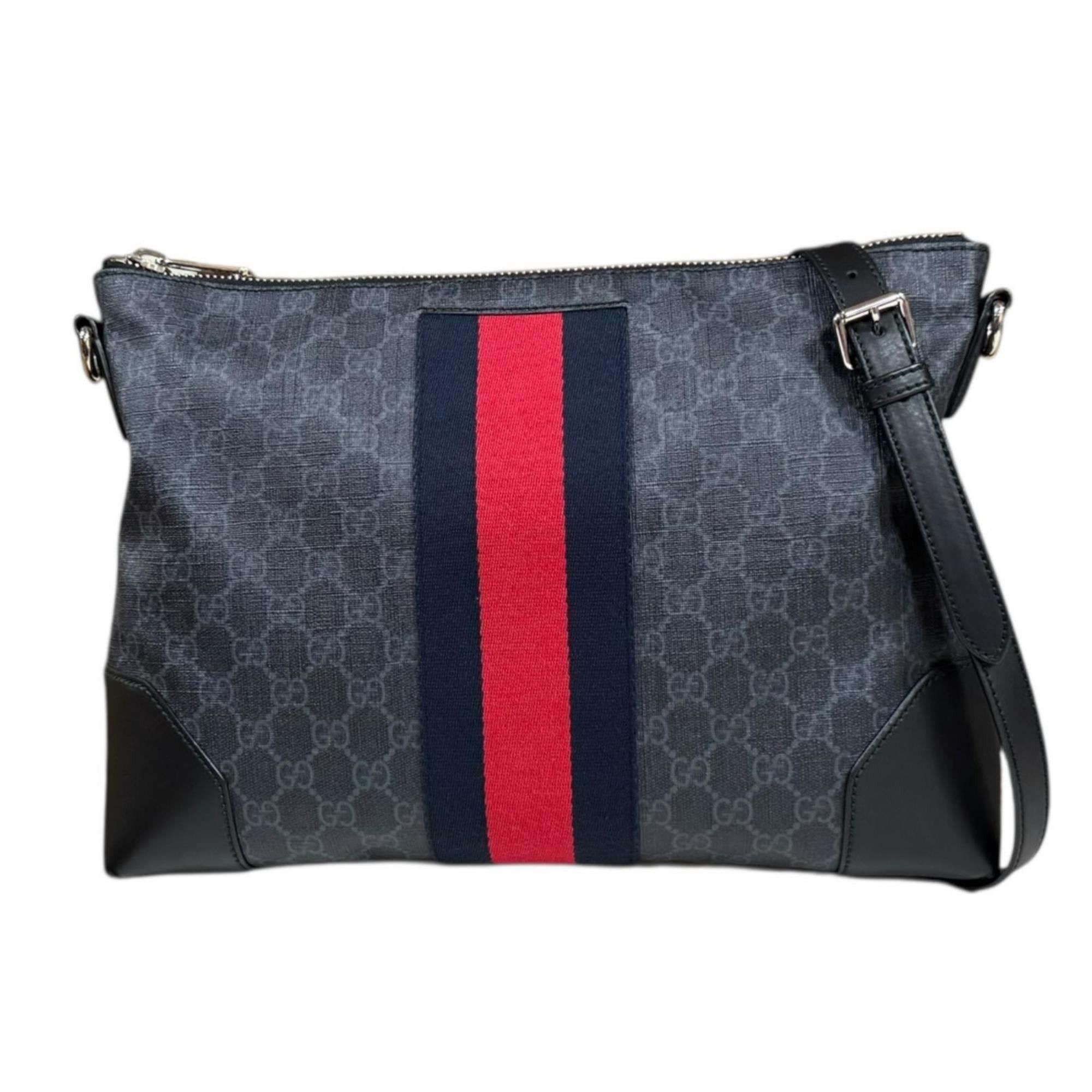Gucci Gucci GG Supreme Sherry Line Shoulder Bag, Canvas 474139, Black, Men's, Pre-owned Size ONE SIZE - 1 Thumbnail