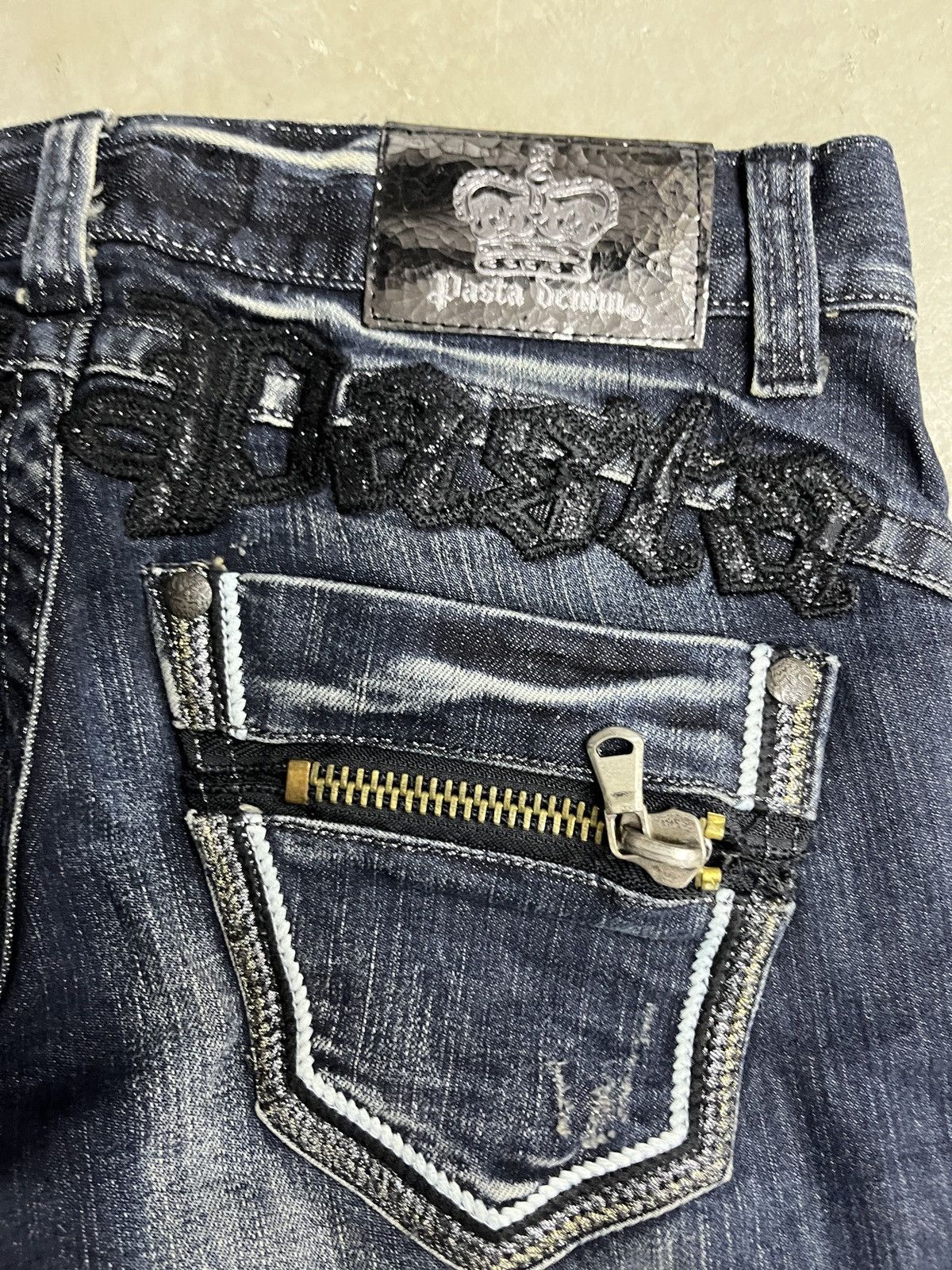Japanese Brand Japanese Punk Indigo Flare Lightning Wash Pasta Denim Size US 29 - 5 Thumbnail