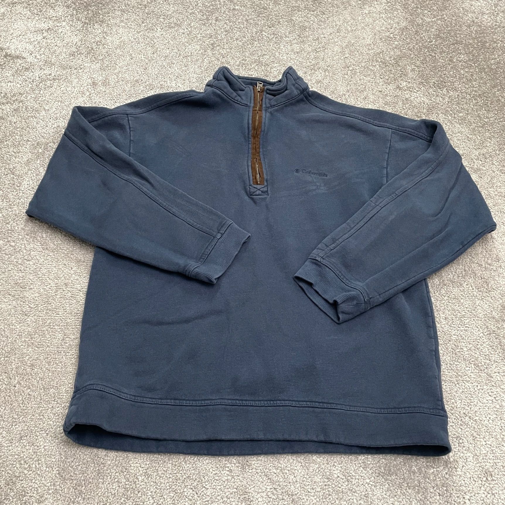 Vintage Columbia Hart Mountain Sweatshirt Mens Medium Blue Fleece 1/4 Zip Pullover Hiking Outdoor Shirt Size US M / EU 48-50 / 2 - 2 Thumbnail