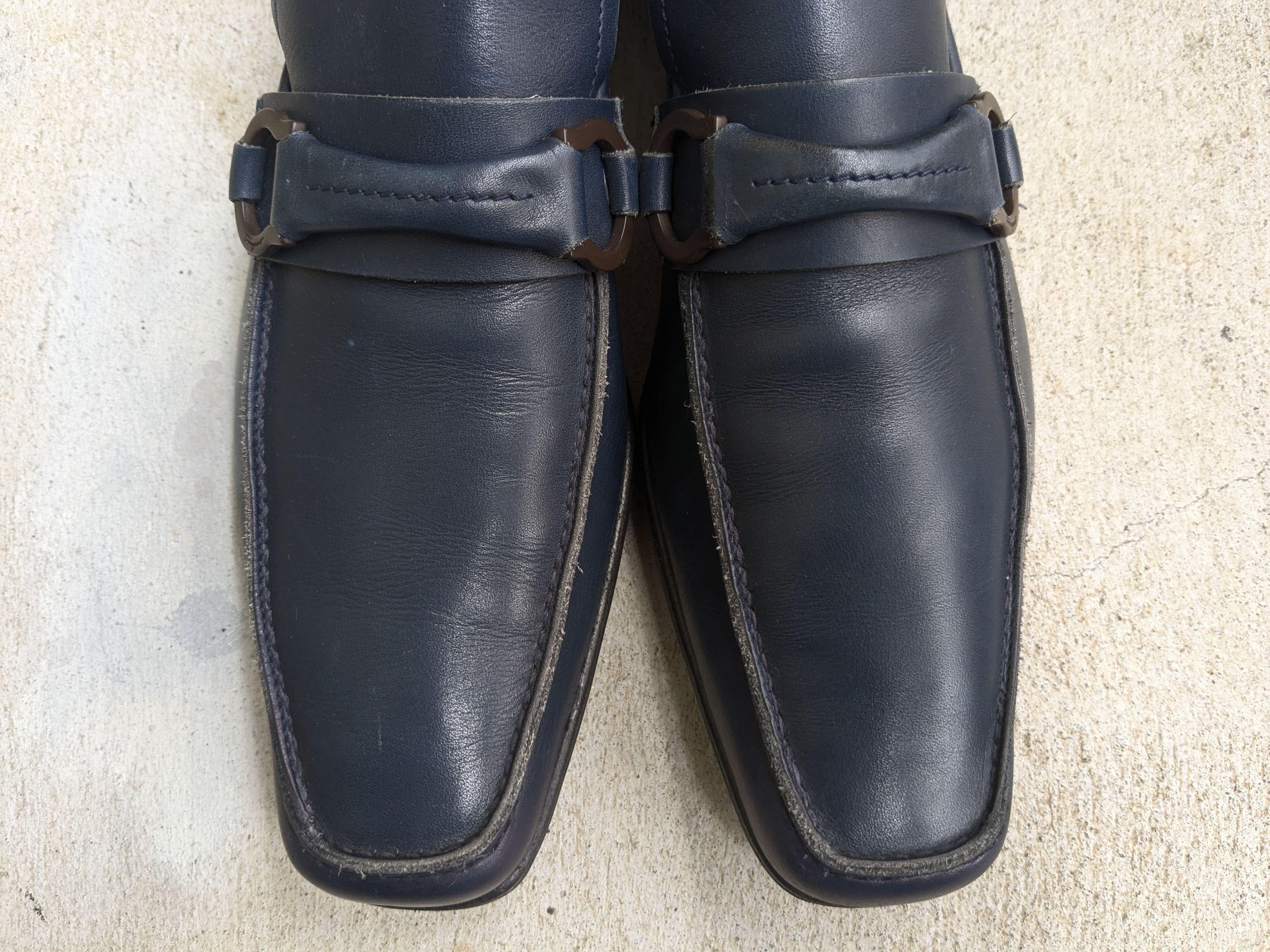 Salvatore Ferragamo Salvatore Ferragamo Loafers Navy Blue Leather 8.5 Size US 8.5 / EU 41-42 - 3 Thumbnail
