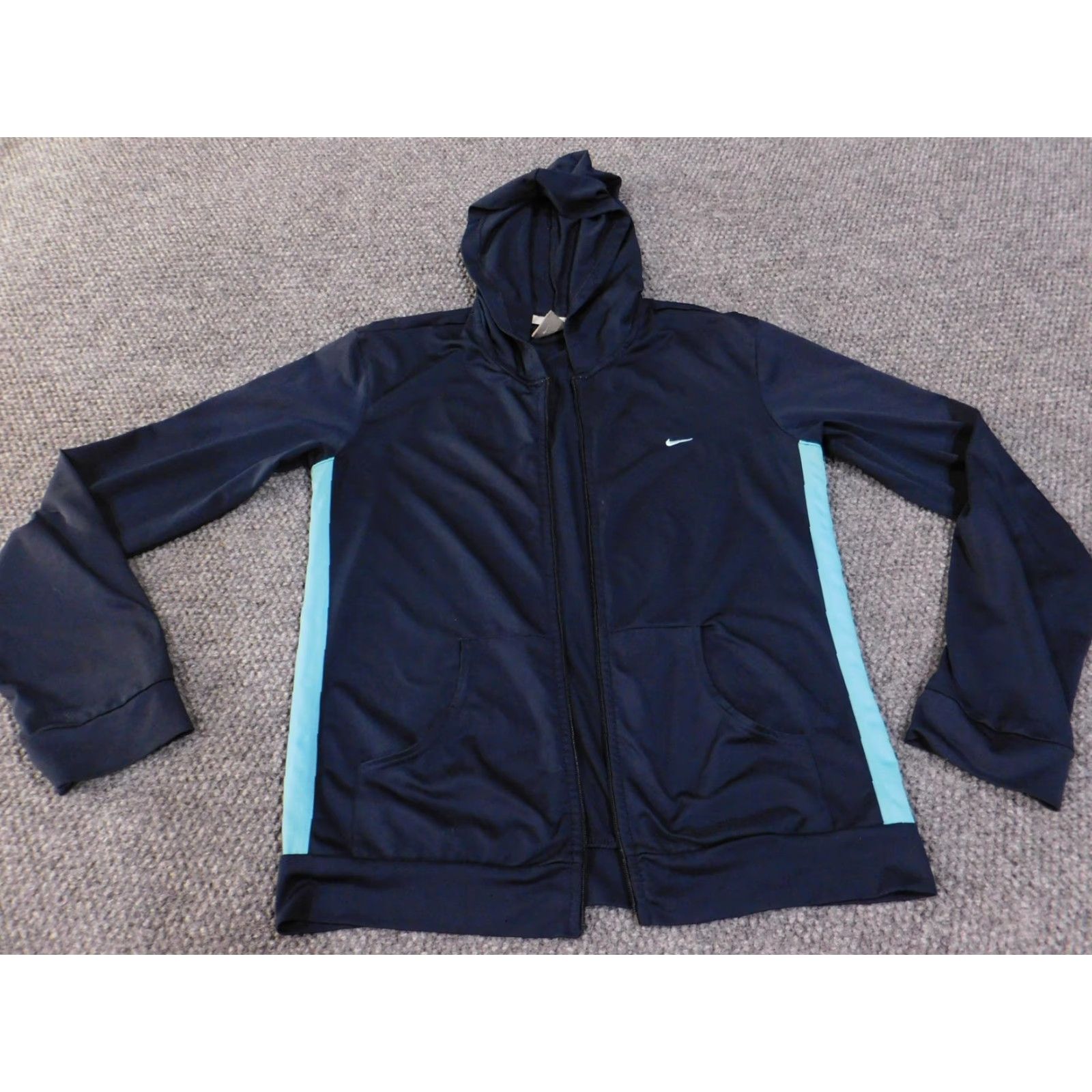 Nike Nike Jacket Womens Large Navy Blue Athletic Full Zip Hoodie Swoosh Logo Size M / US 6-8 / IT 42-44 - 4 Thumbnail