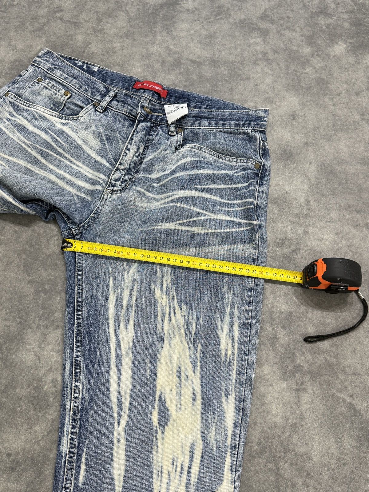 Vintage Blue and white baggy washed/bleached pants y2k japan style Size US 34 / EU 50 - 9 Thumbnail