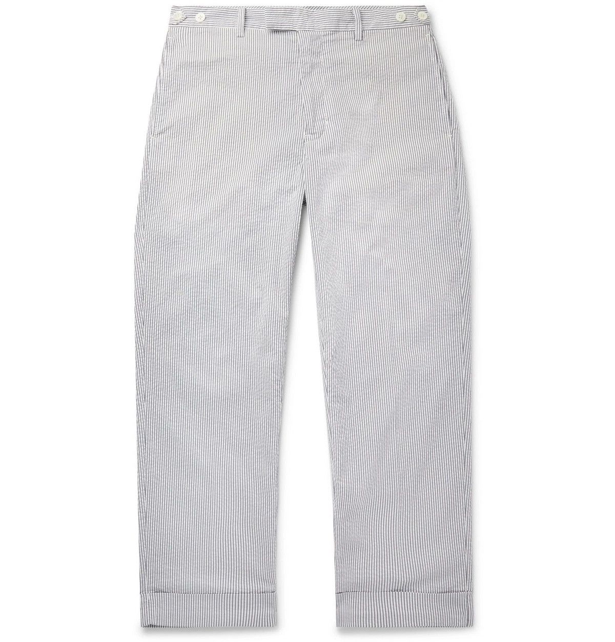 Beams Plus Cropped Striped Seersucker Trousers Size US 32 / EU 48 - 5 Thumbnail