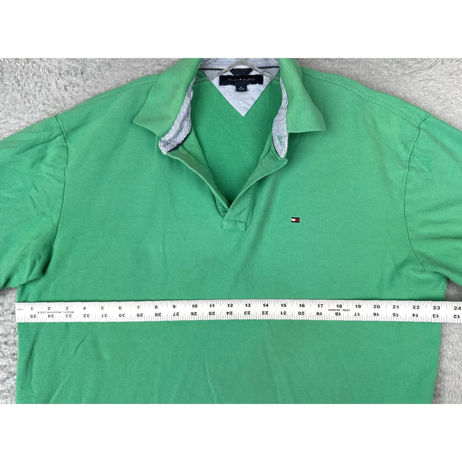 Tommy Hilfiger Tommy Hilfiger Polo Shirt Men Extra Large Green 100% Cotton Short Sleeve Slim Fit XL Green Polo Shirt Mens (Tommy Hilfiger) Size US XL / EU 56 / 4 - 7 Thumbnail