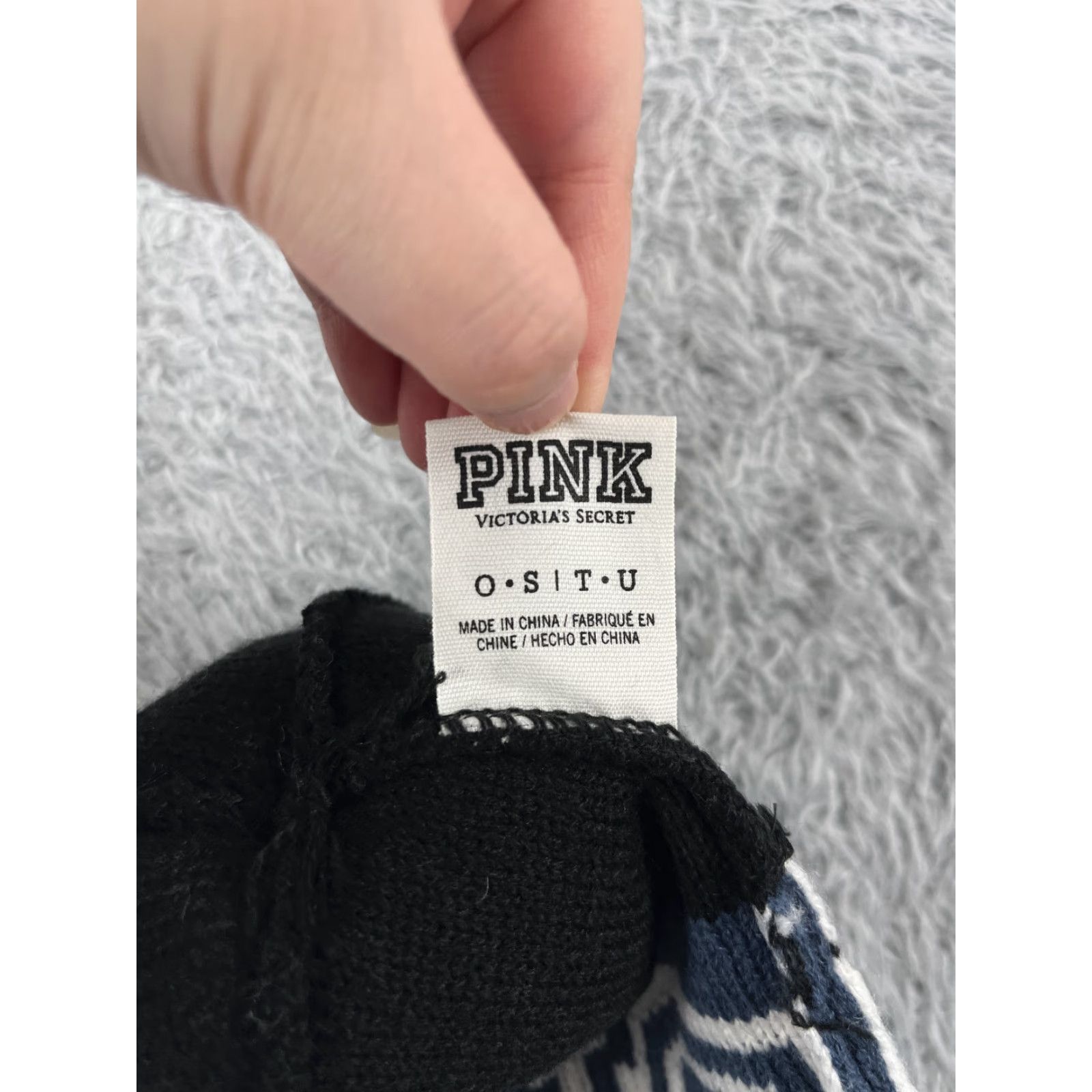 Victoria's Secret Victoria's Secret Beanie Toque Adult One Size Blue White Acrylic PINKNATION Pom Size ONE SIZE - 7 Thumbnail