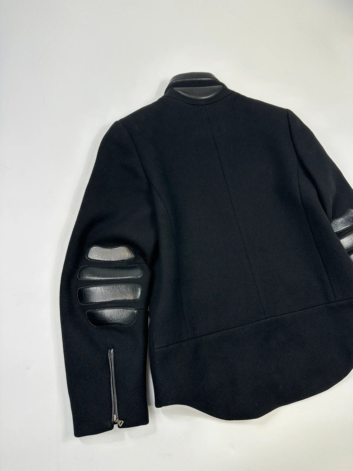 Prada Prada Milano FW1999 Black Wool & Leather Jacket Size S / US 4 / IT 40 - 6 Thumbnail