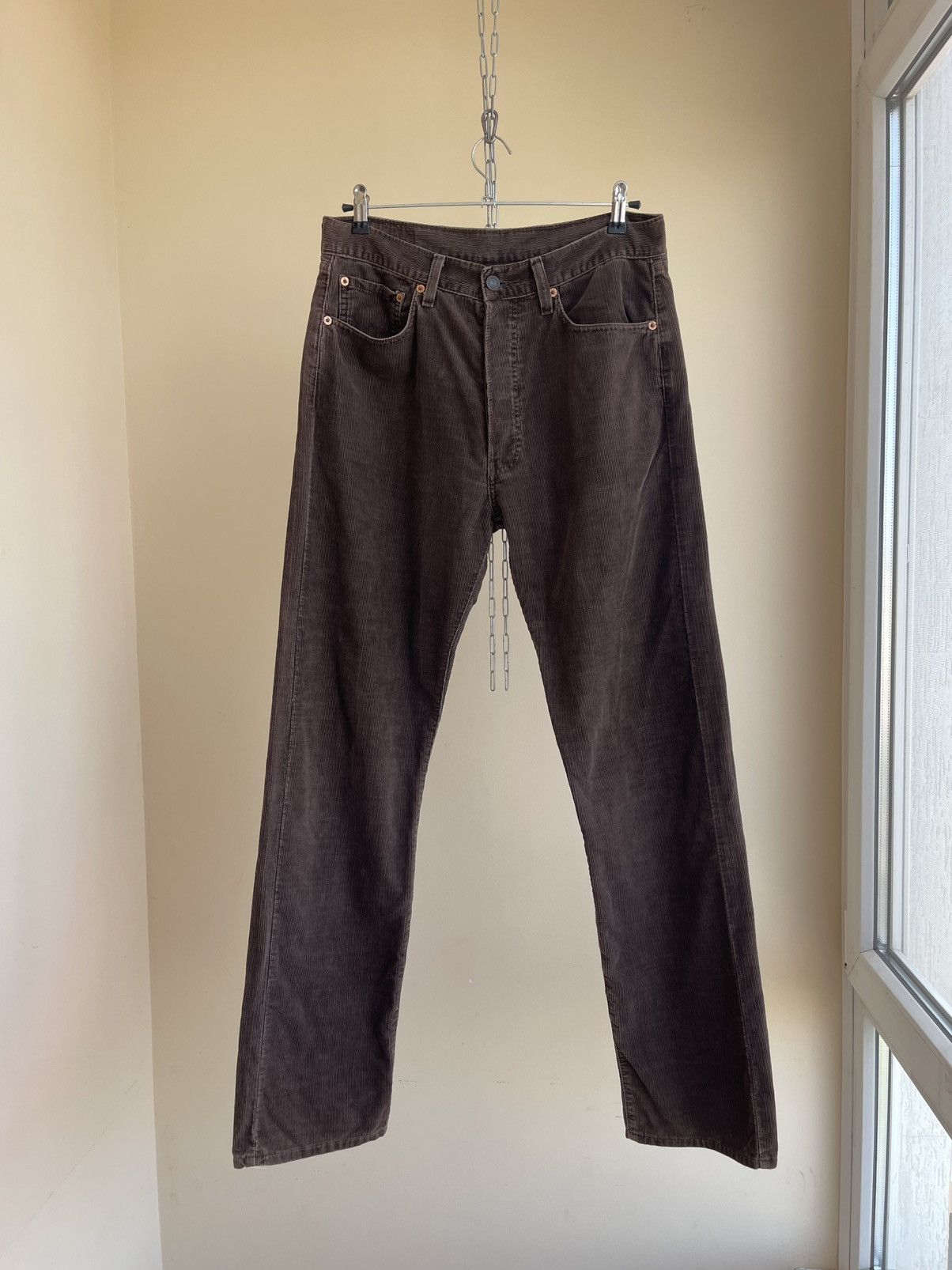 Levi's 551 White Tab Straight Fit Corduroy 5 Pocket Jeans Pants 90s Size US 31 - 1 Thumbnail