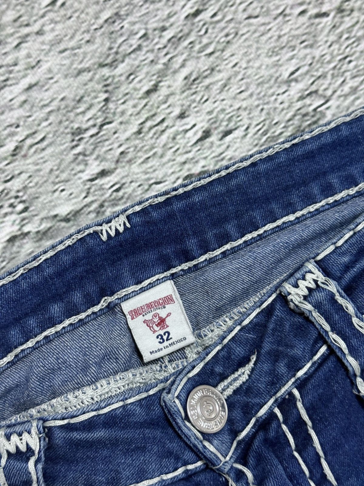 True Religion True Religion blue jeans white thick stitching skinny Size US 32 / EU 48 - 10 Thumbnail