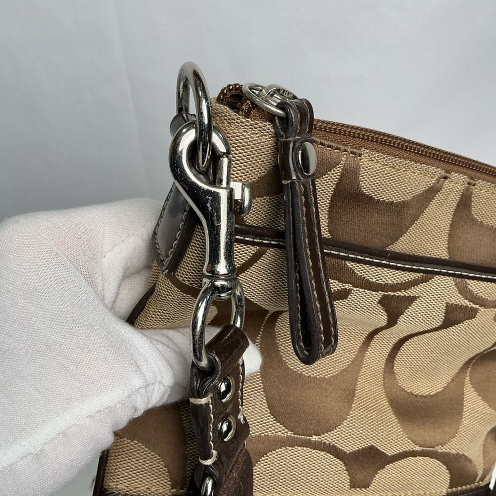 Coach Coach Signature Swingpack Crossbody Bag Brown Khaki Canvas Size ONE SIZE - 11 Thumbnail