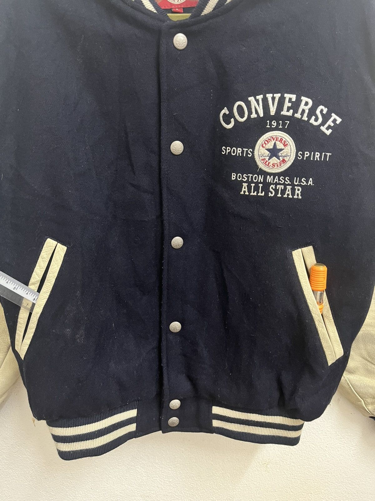 Converse Converse Chuck Taylor Wool Leather Varsity Jacket Size US L / EU 52-54 / 3 - 6 Thumbnail