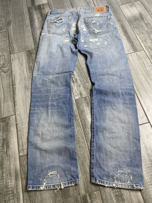 Vintage Vintage Ripped Levis 501 Jeans Faded Blue Denim Pants | Grailed