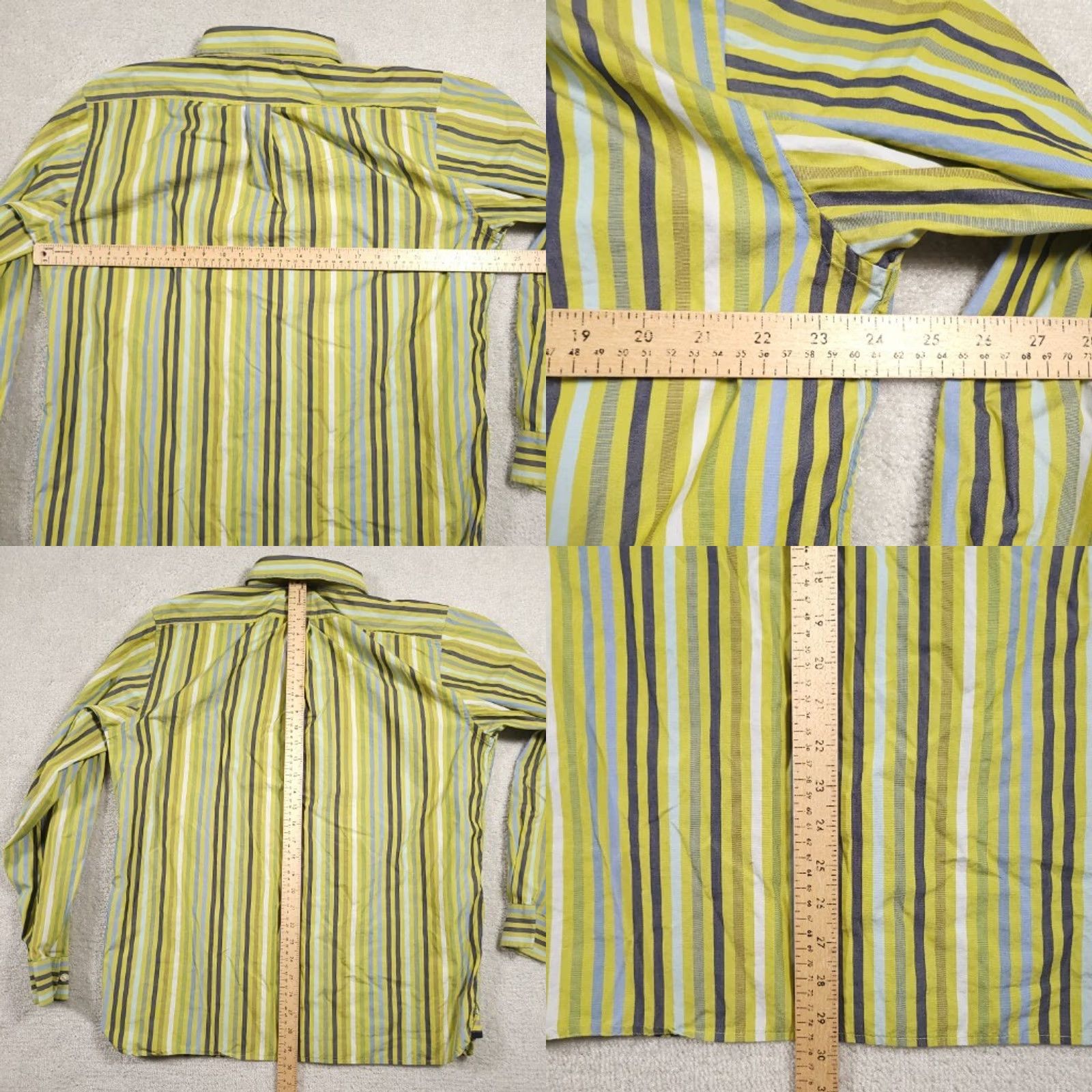 Gap Gap Button Up Casual Shirt Mens Large Green Stripe Long Sleeve Pocket Size US L / EU 52-54 / 3 - 8 Thumbnail